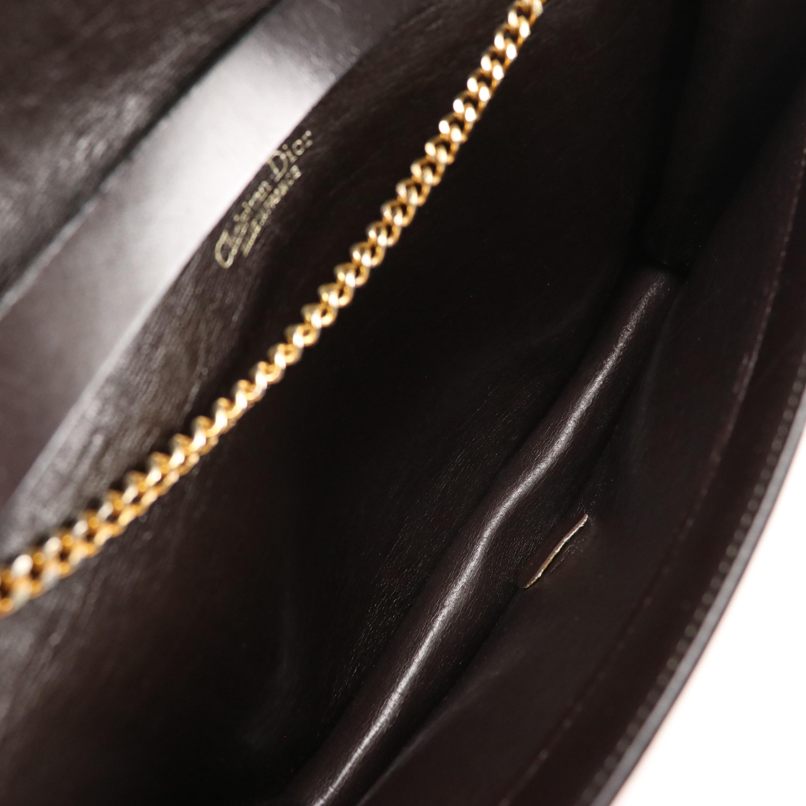 Christian Dior Full Flap Shoulder Bag in Brown Trotter Canvas and Leather Trim