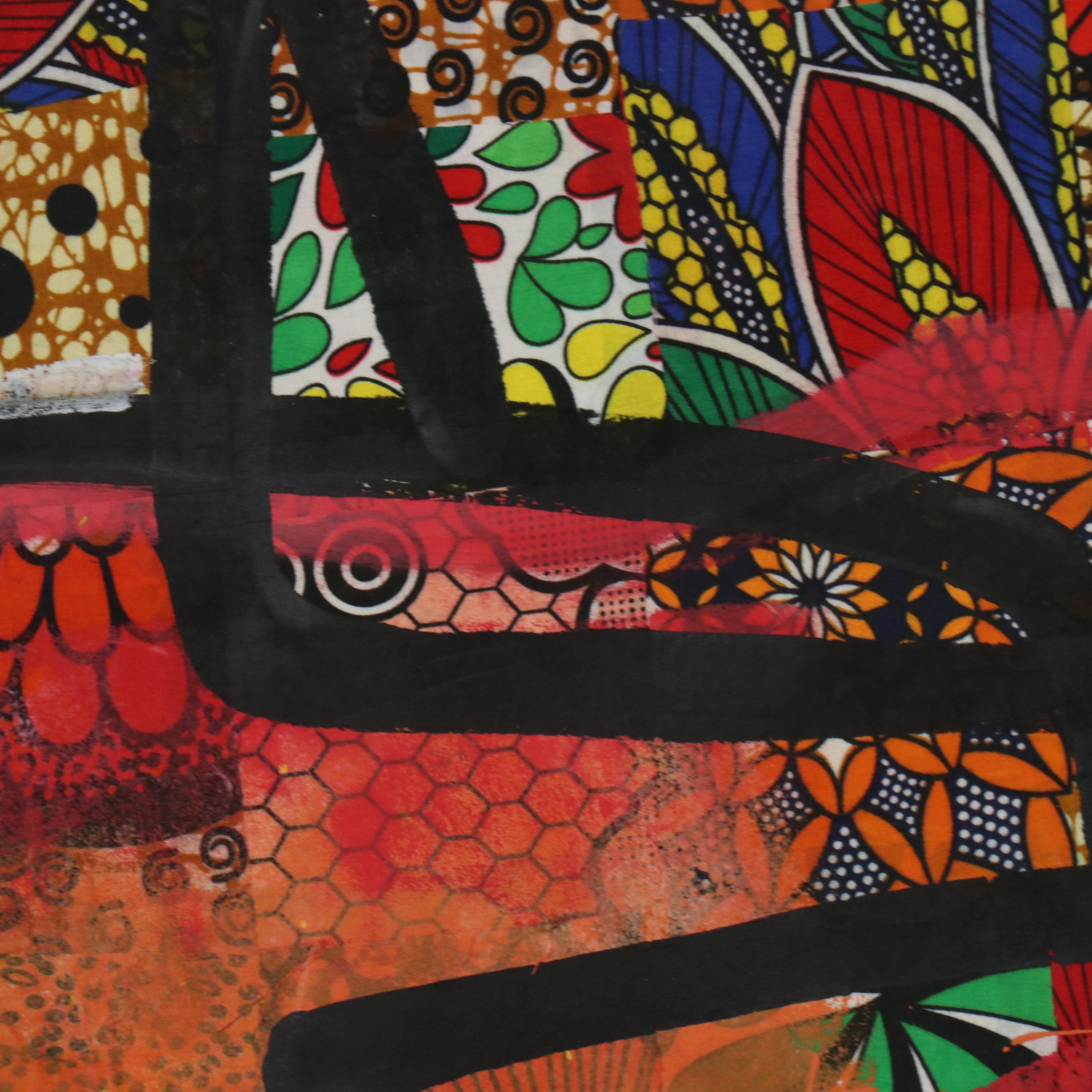 Abiola Idowu Stylized Collage Portrait "Beautiful Community II," 2024