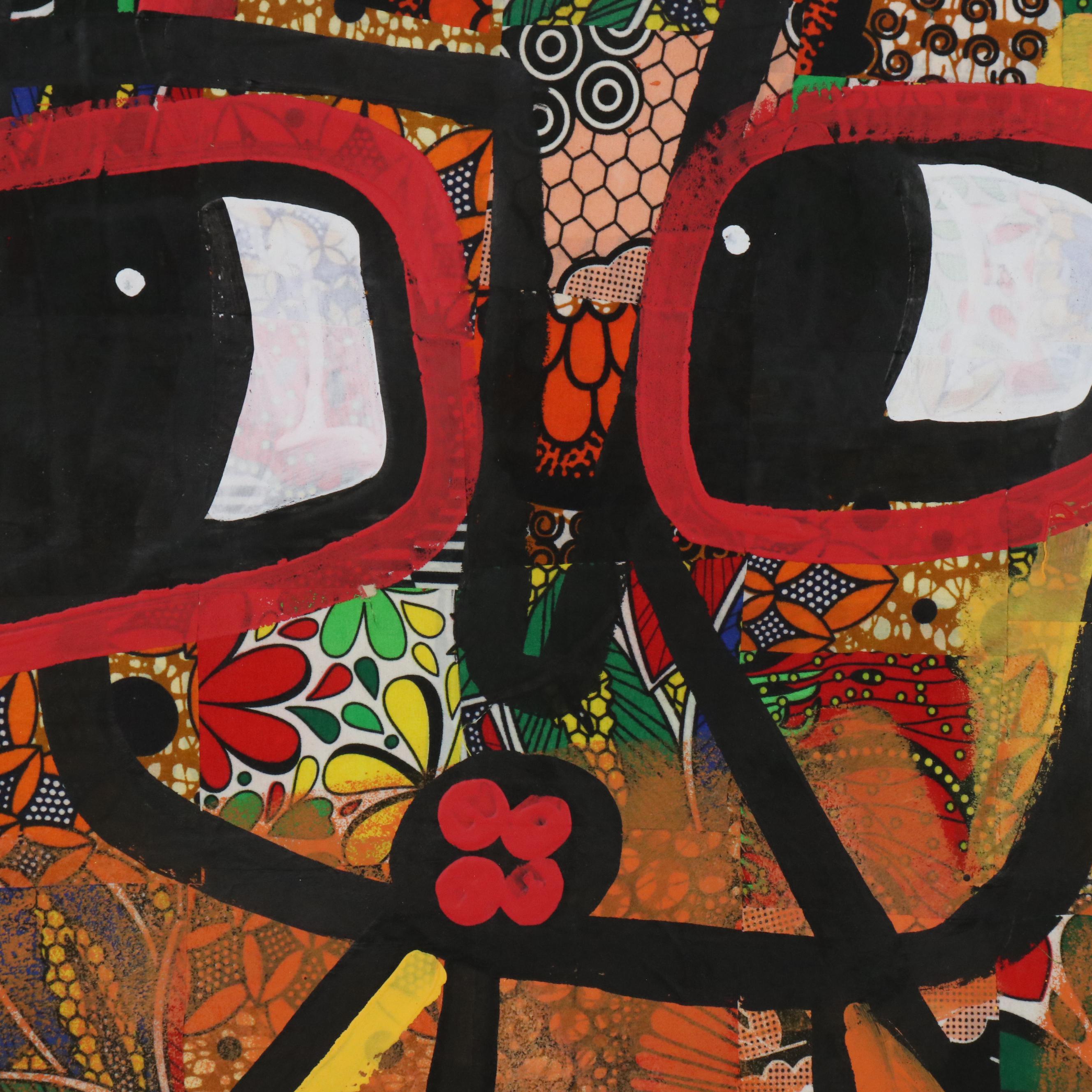 Abiola Idowu Stylized Collage Portrait "Beautiful Community II," 2024