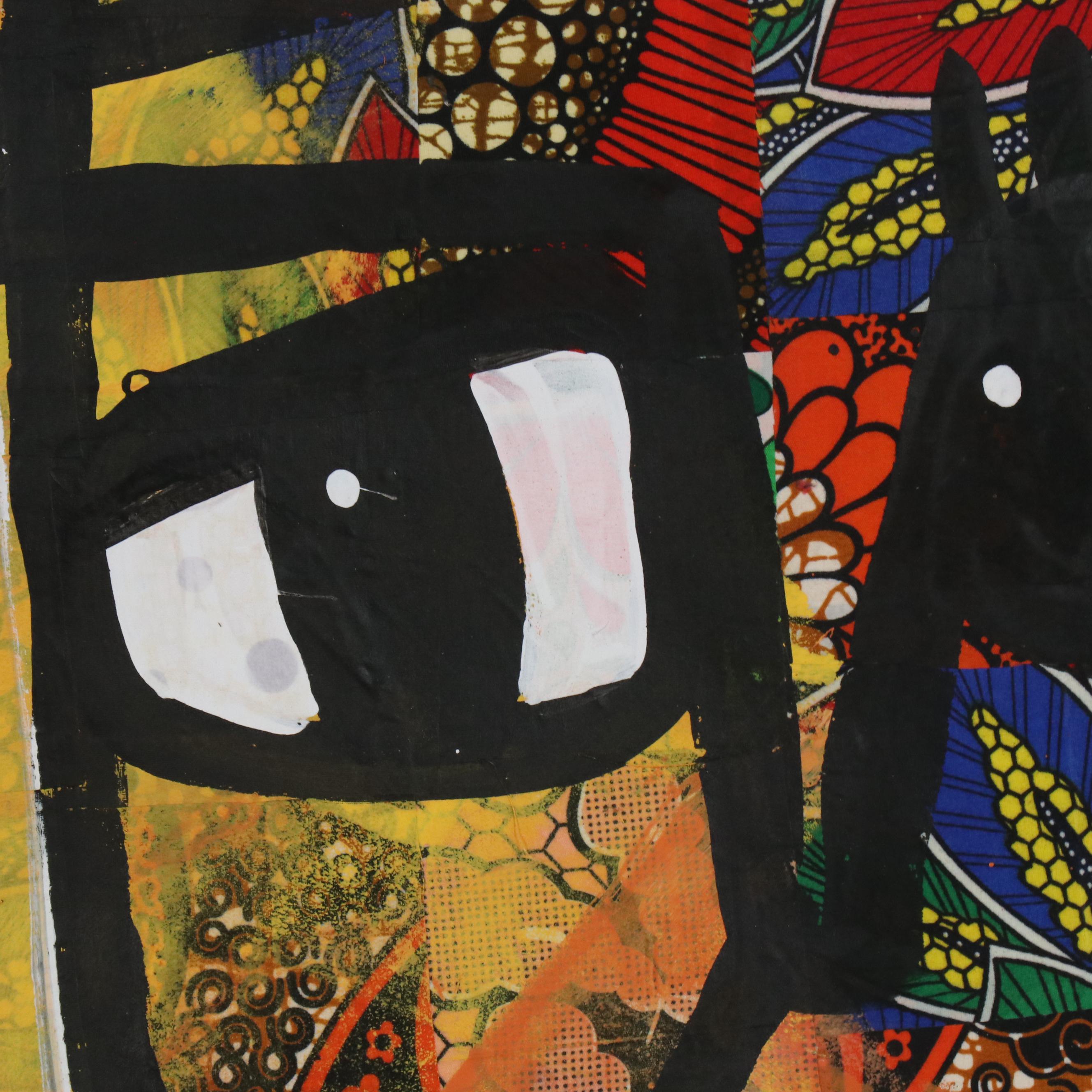 Abiola Idowu Stylized Collage Portrait "Beautiful Community II," 2024