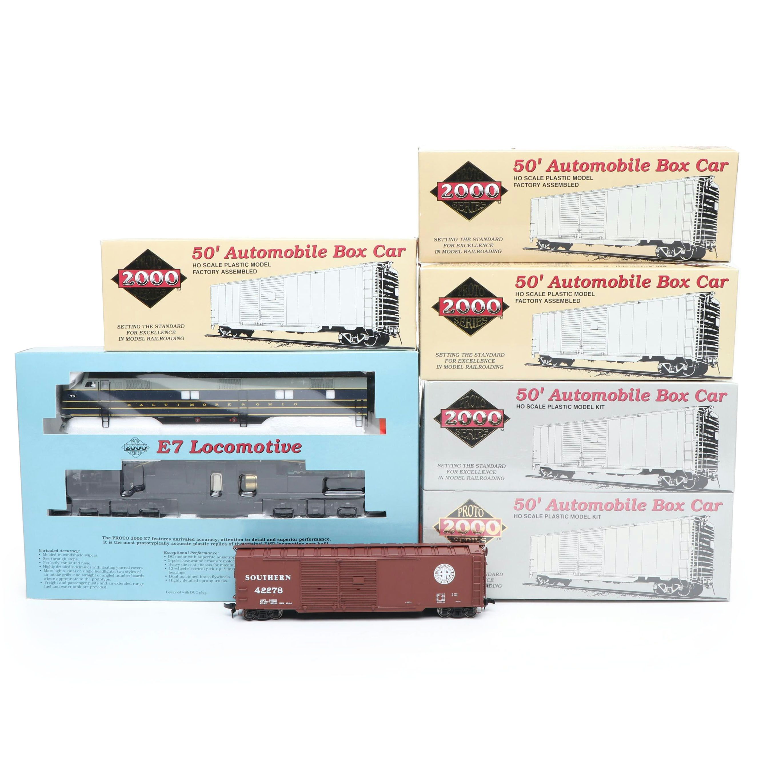 Proto Series 2000 HO Scale E7 Locomotive and More Train Cars
