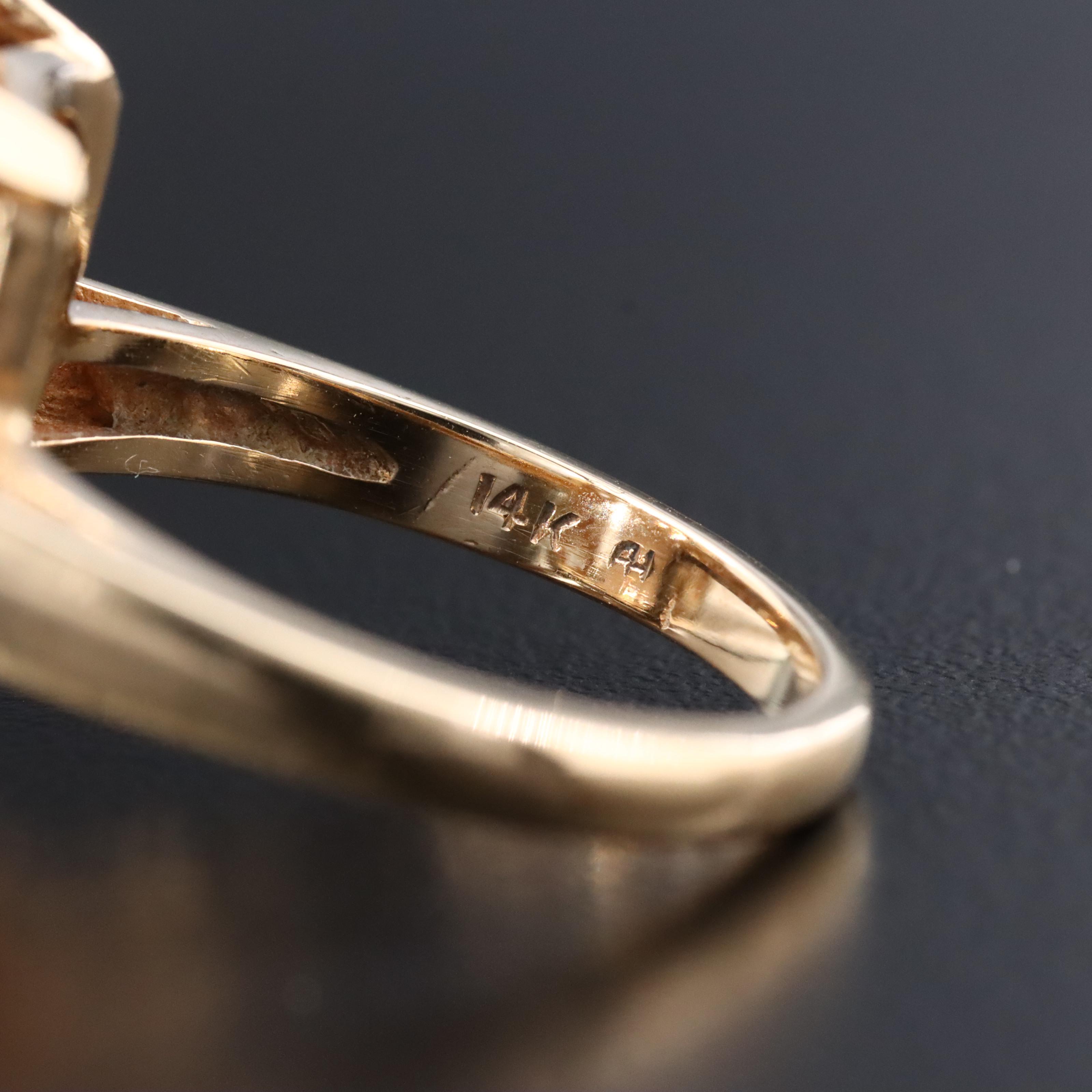 Vintage 14K 20.66 CT Smoky Quartz Ring