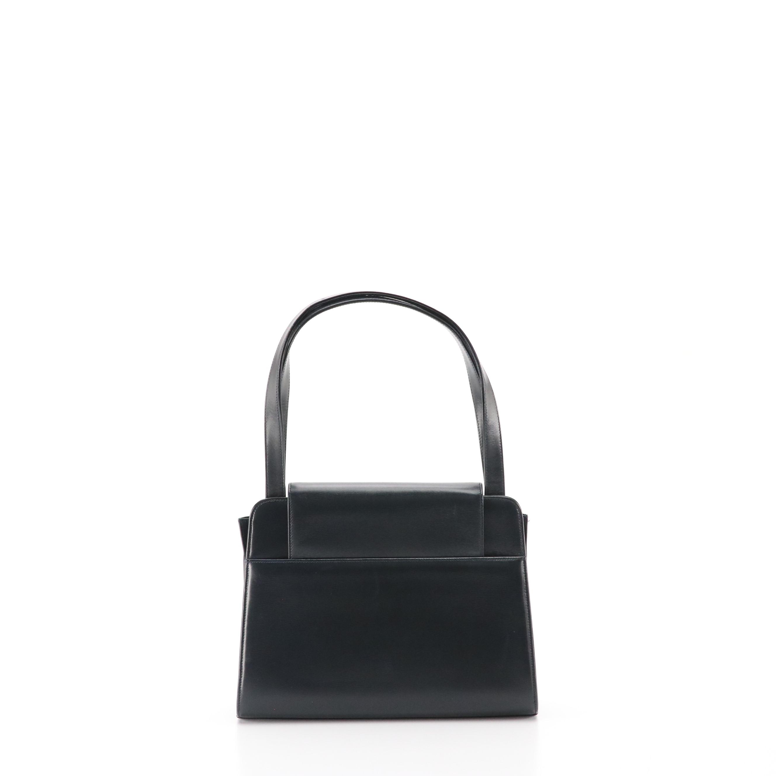 Cartier Gemstone Clasp Handbag in Navy Calfskin Leather