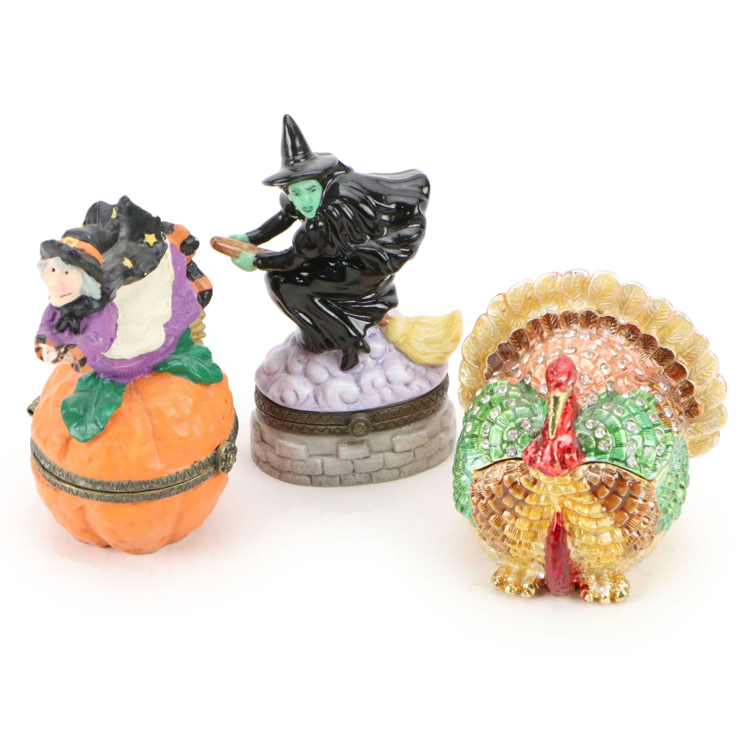 "Wizard of Oz" and Other Limoges Style Halloween and Thanksgiving Boxes