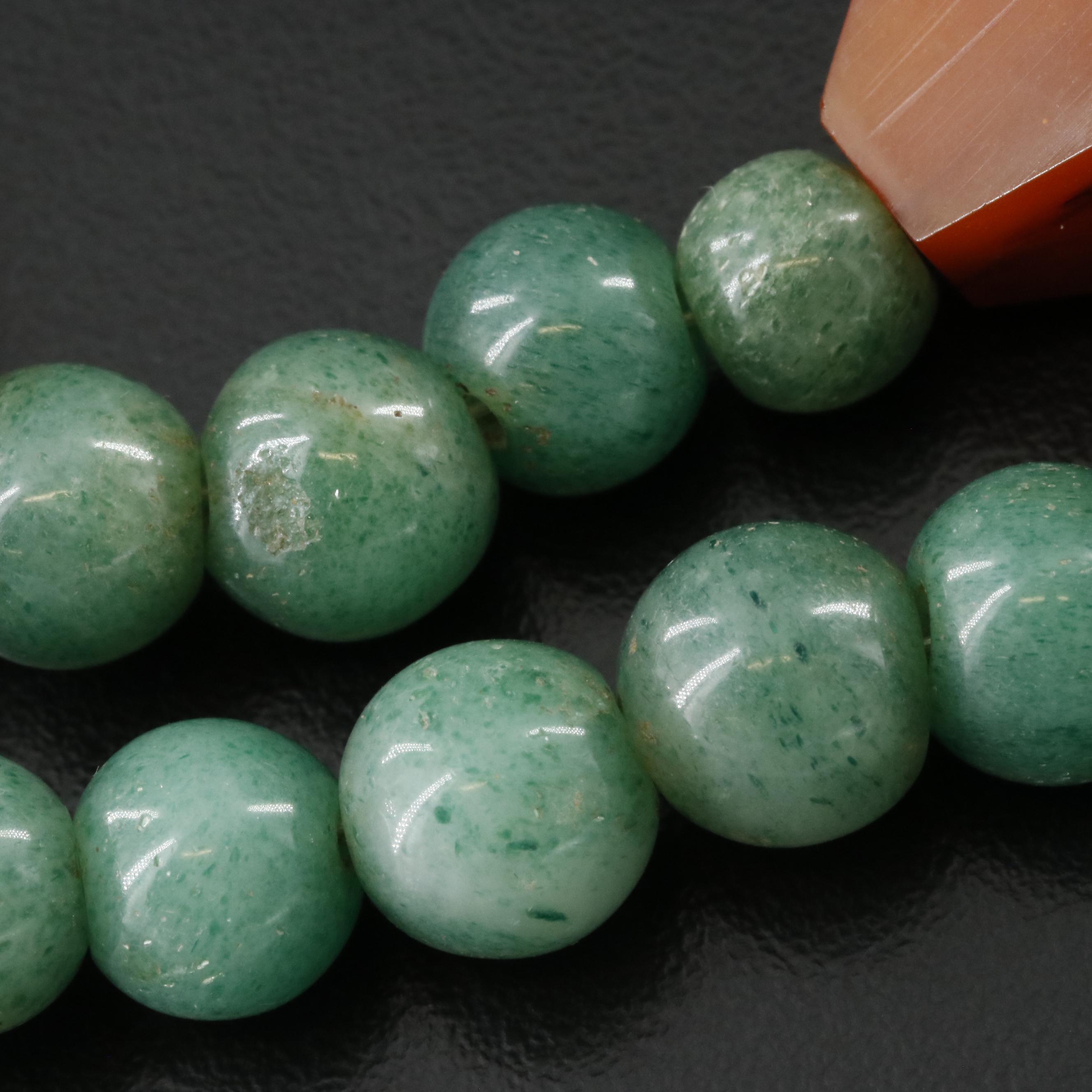 Vintage Chinese Jadeite, Aventurine, Bakelite and Carnelian Necklace