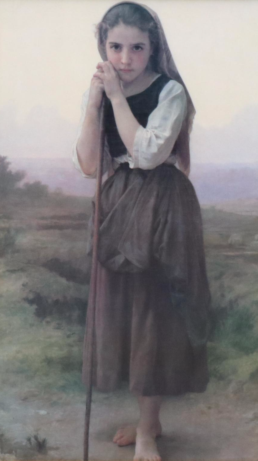 Offset Lithograph "A Little Shepherdess" After William-Adolphe Bouguereau