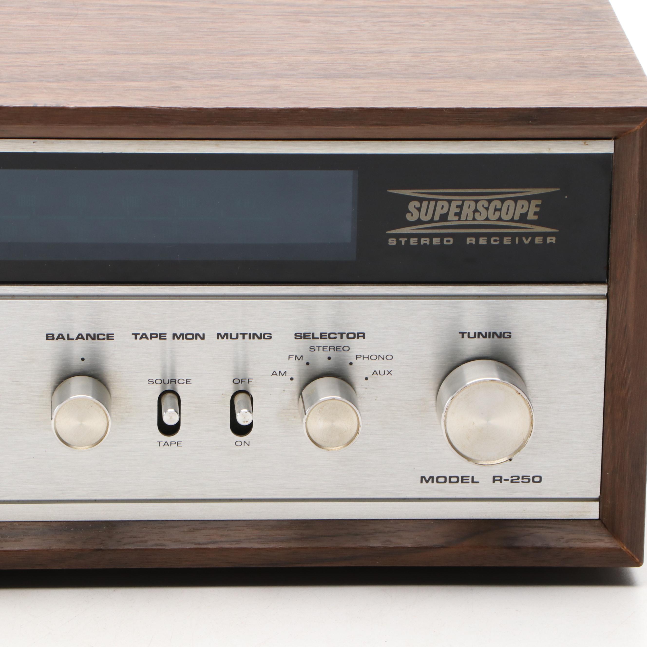 Superscope R-250 Stereo Receiver, Mid to Late 20th Century