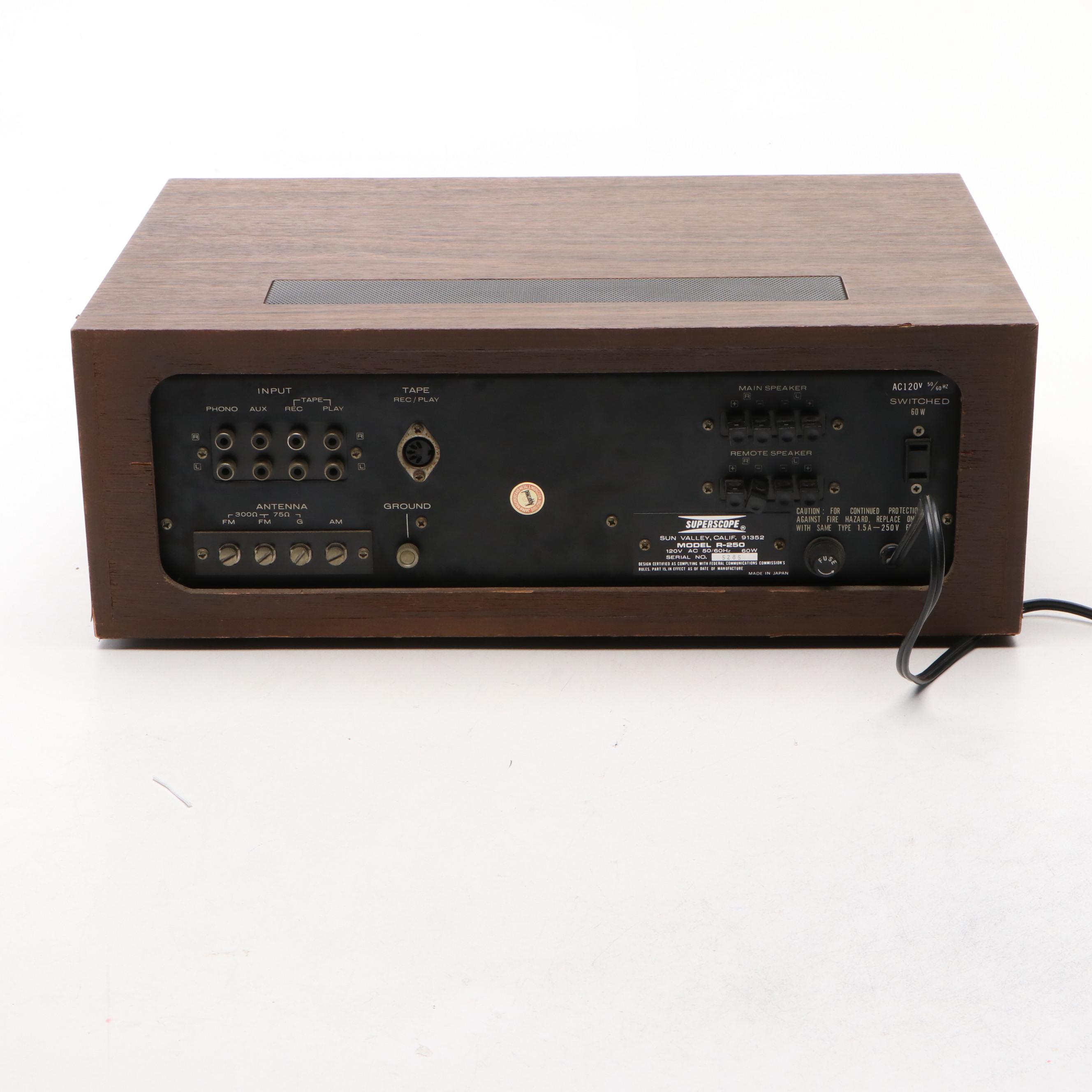 Superscope R-250 Stereo Receiver, Mid to Late 20th Century