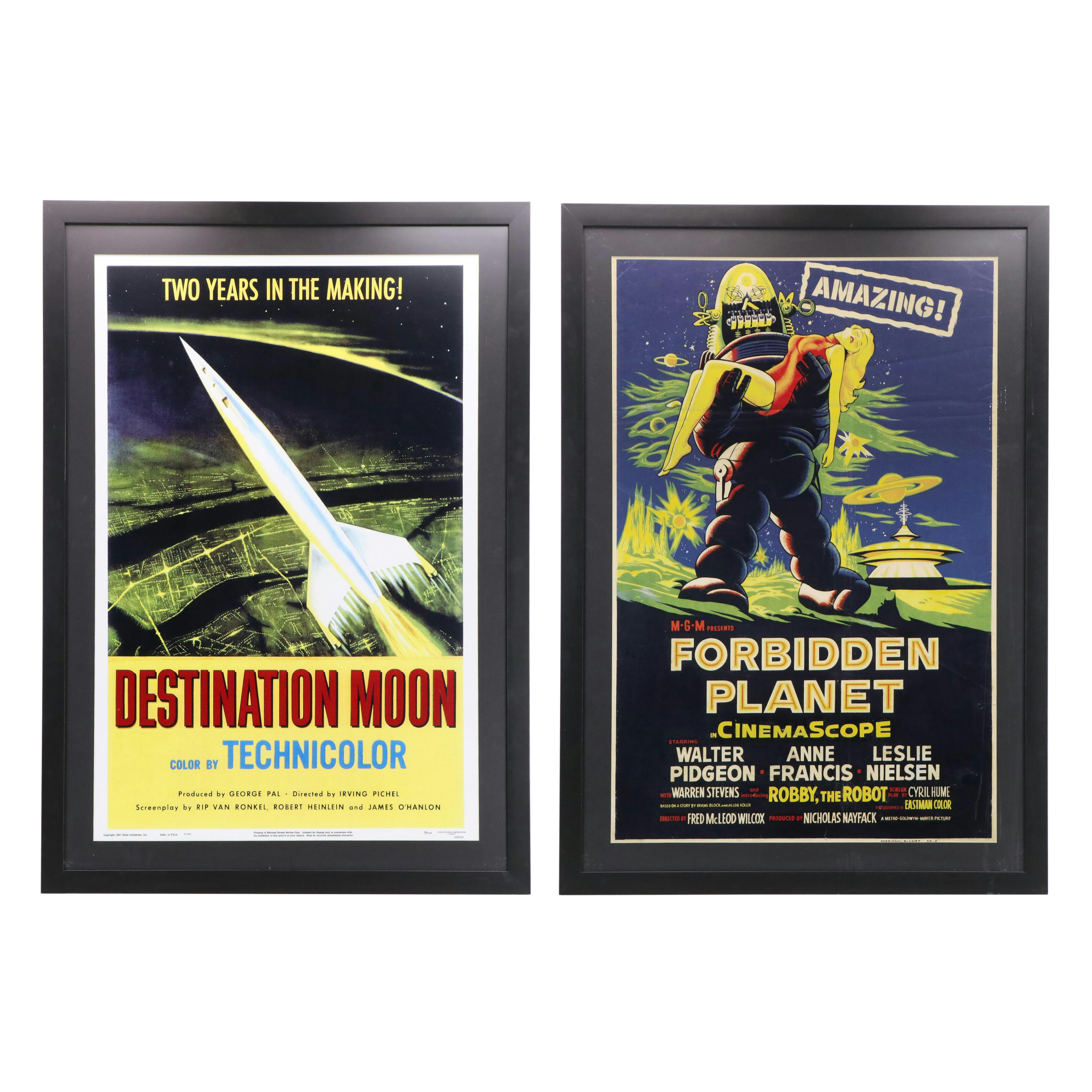 Giclée Movie Posters "Forbidden Planet" and "Destination Moon"