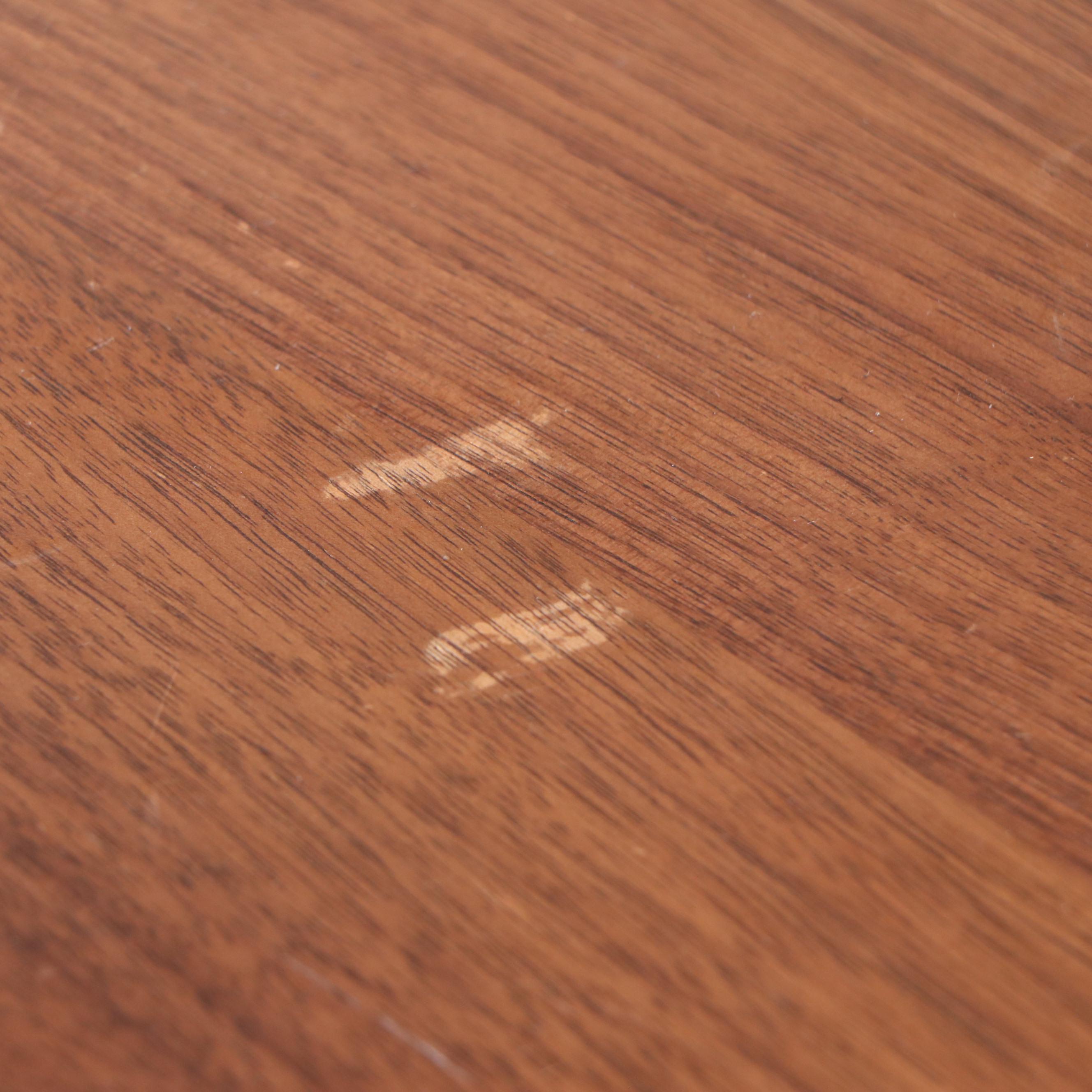 Parsons Style Wood and Brass Tone Metal Dining Table