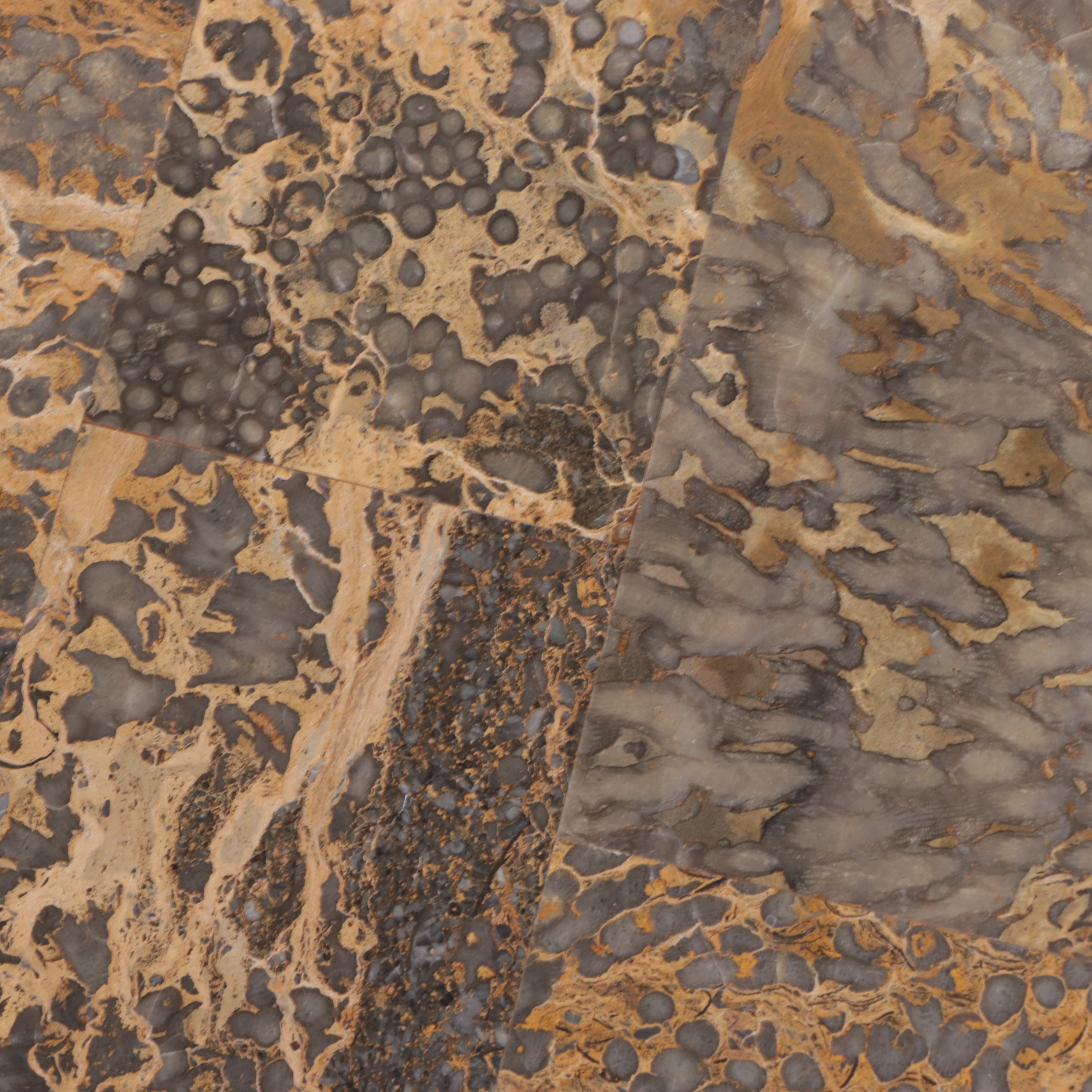 Contemporary Tessellated Stone and Metal End Table