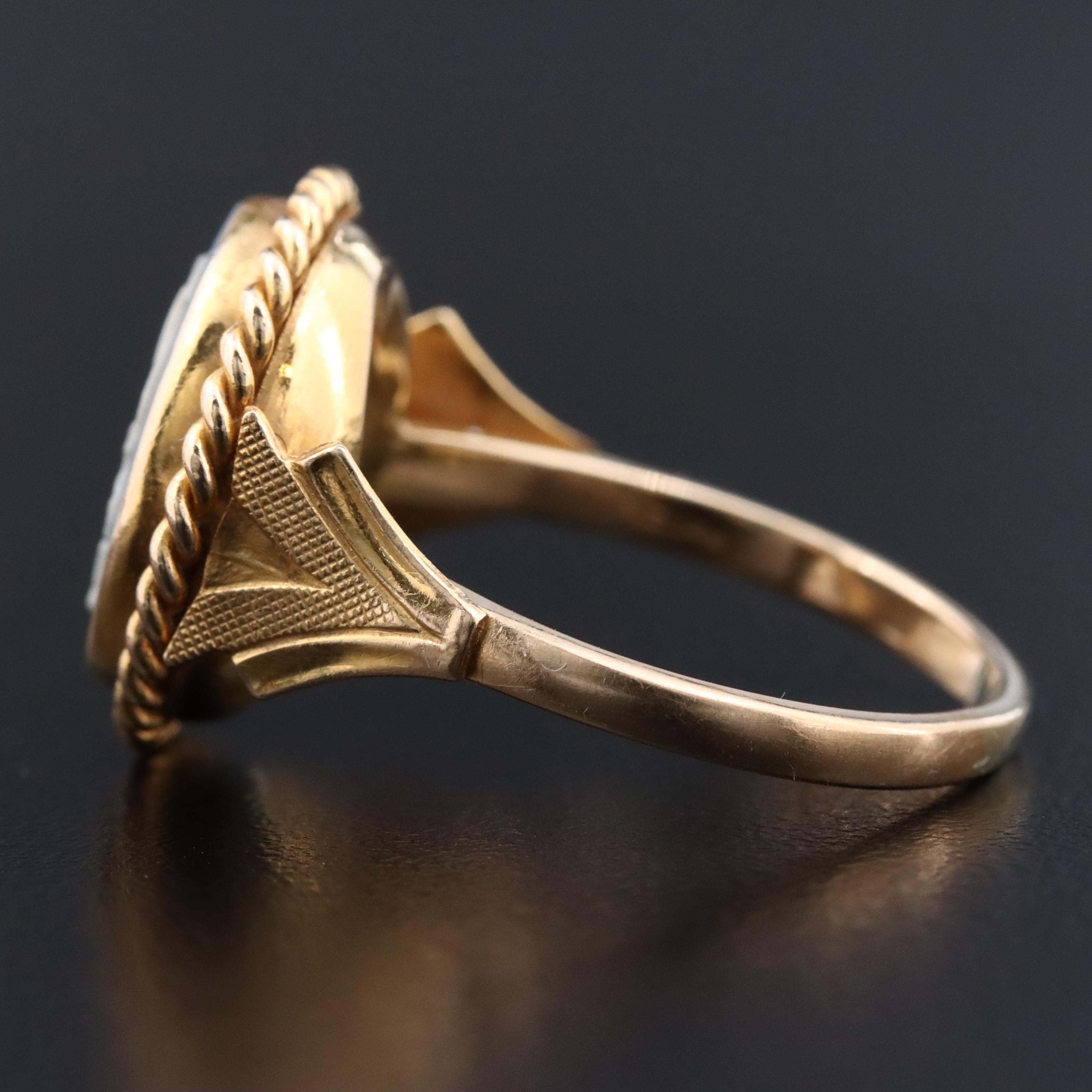 Vintage Wedgwood 14K Jasperware Ring with Box