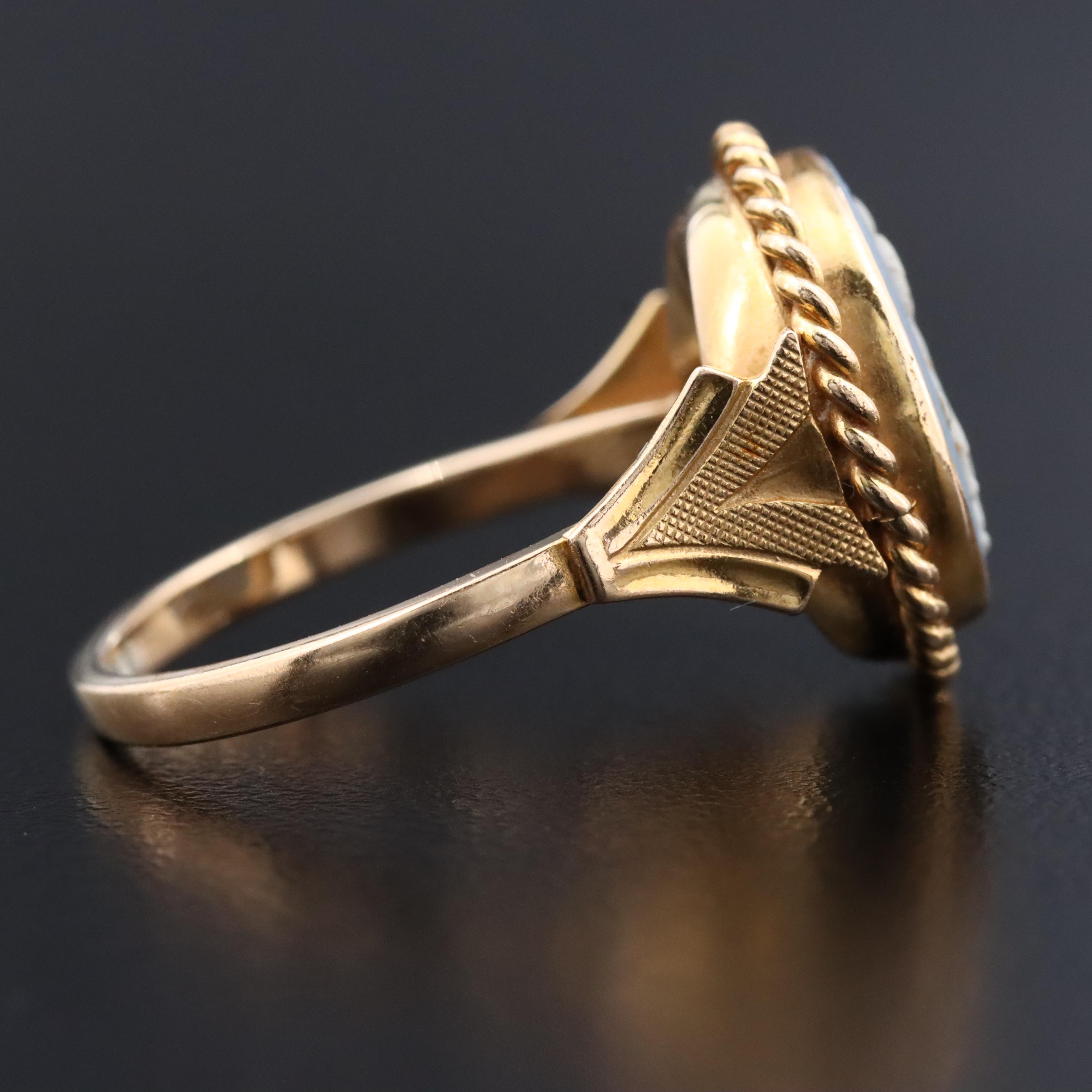 Vintage Wedgwood 14K Jasperware Ring with Box