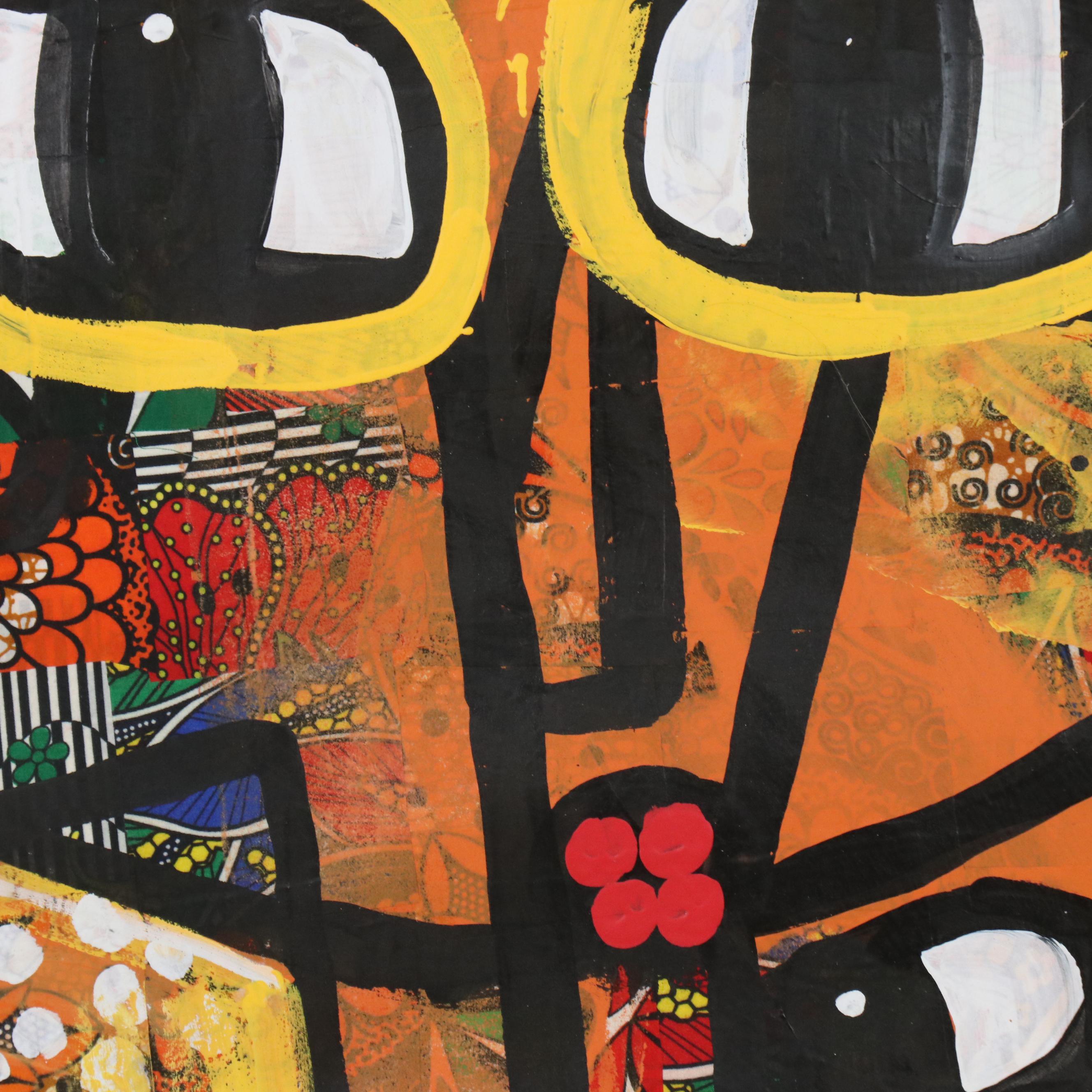 Abiola Idowu Stylized Collage Portrait "Beautiful Community I," 2024