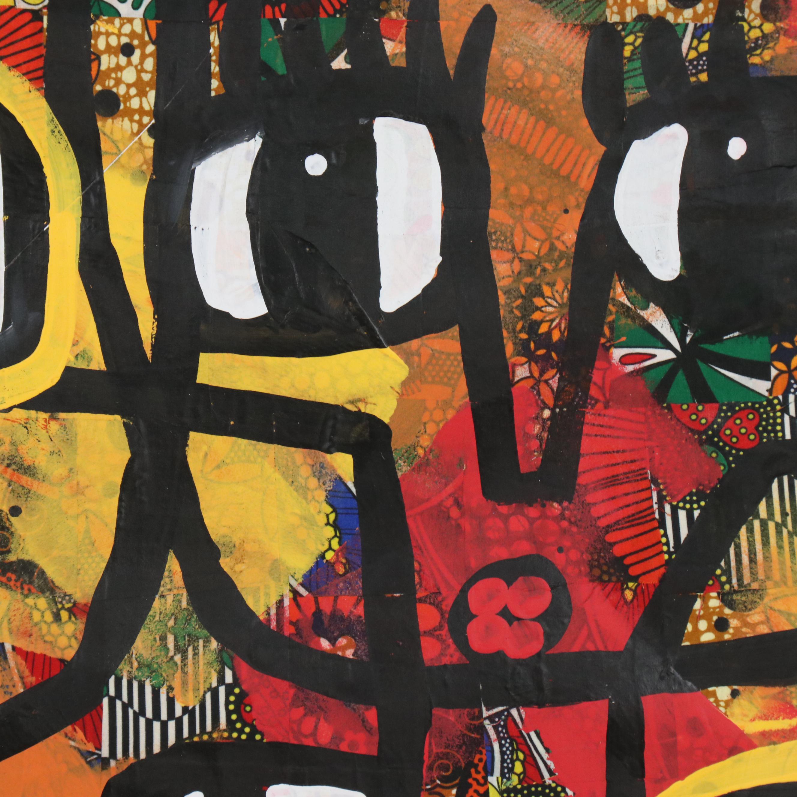 Abiola Idowu Stylized Collage Portrait "Beautiful Community I," 2024