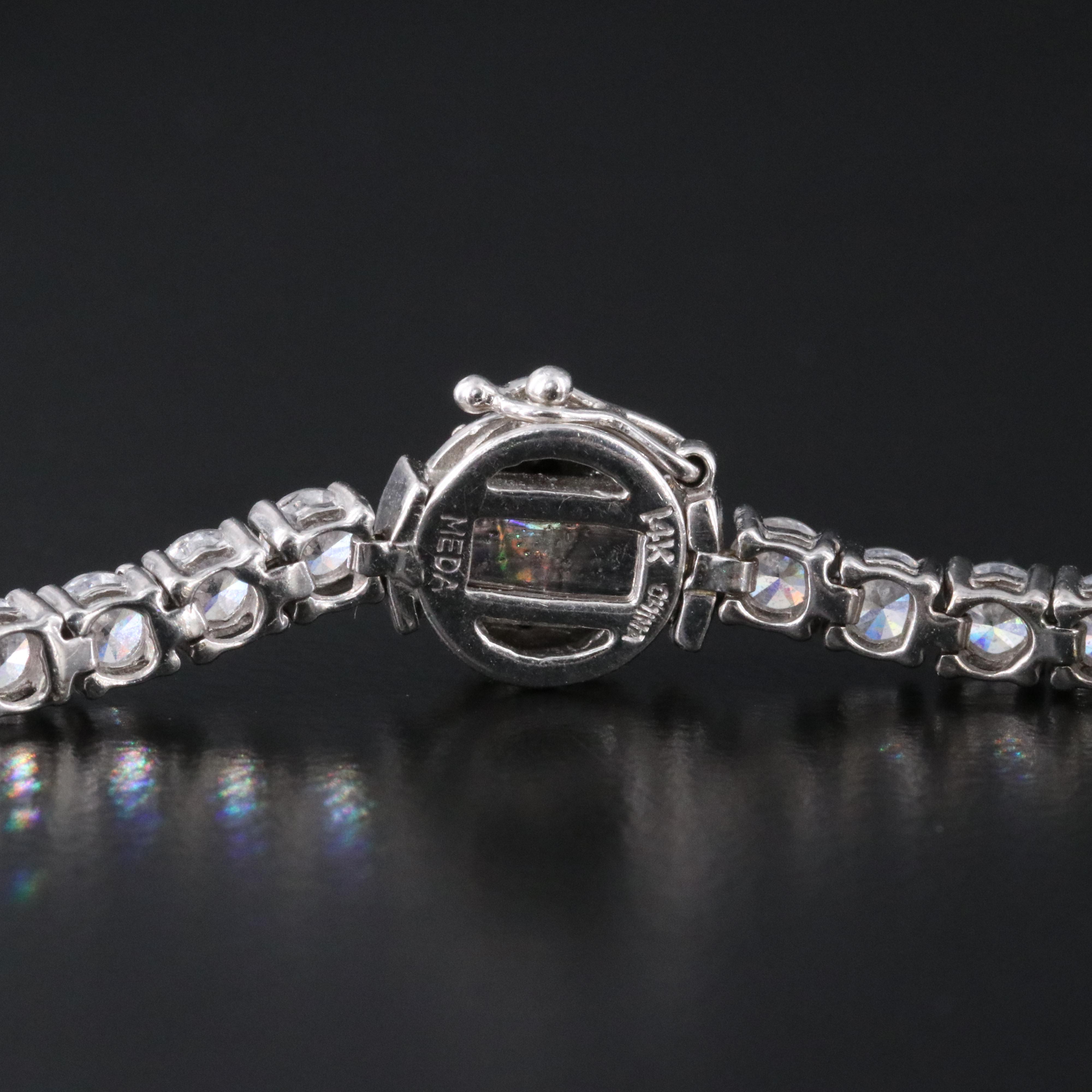 14K Black and White CZ Line Bracelet