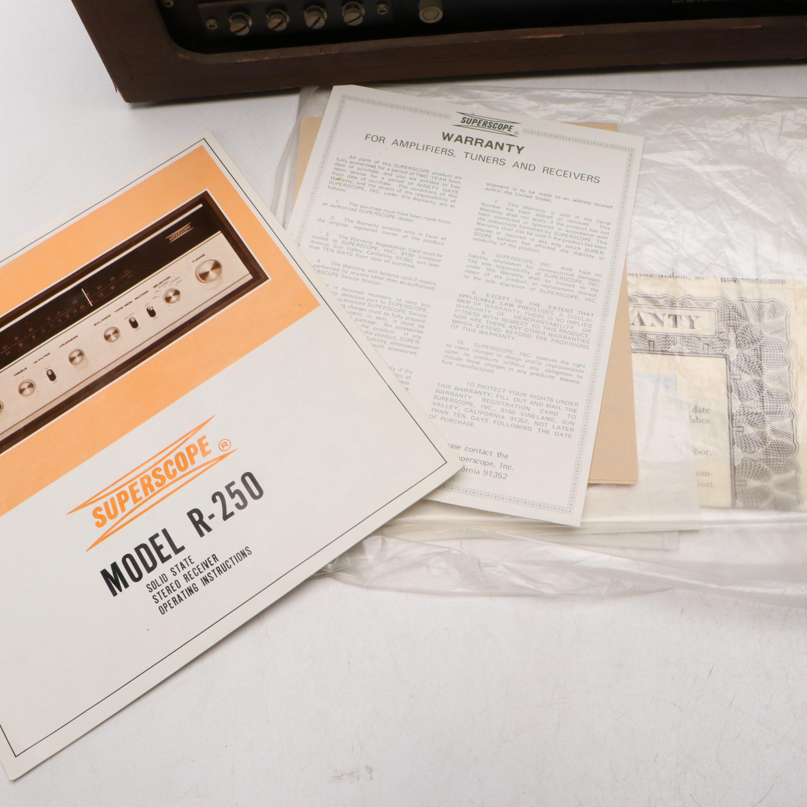 Superscope R-250 Stereo Receiver, Mid to Late 20th Century