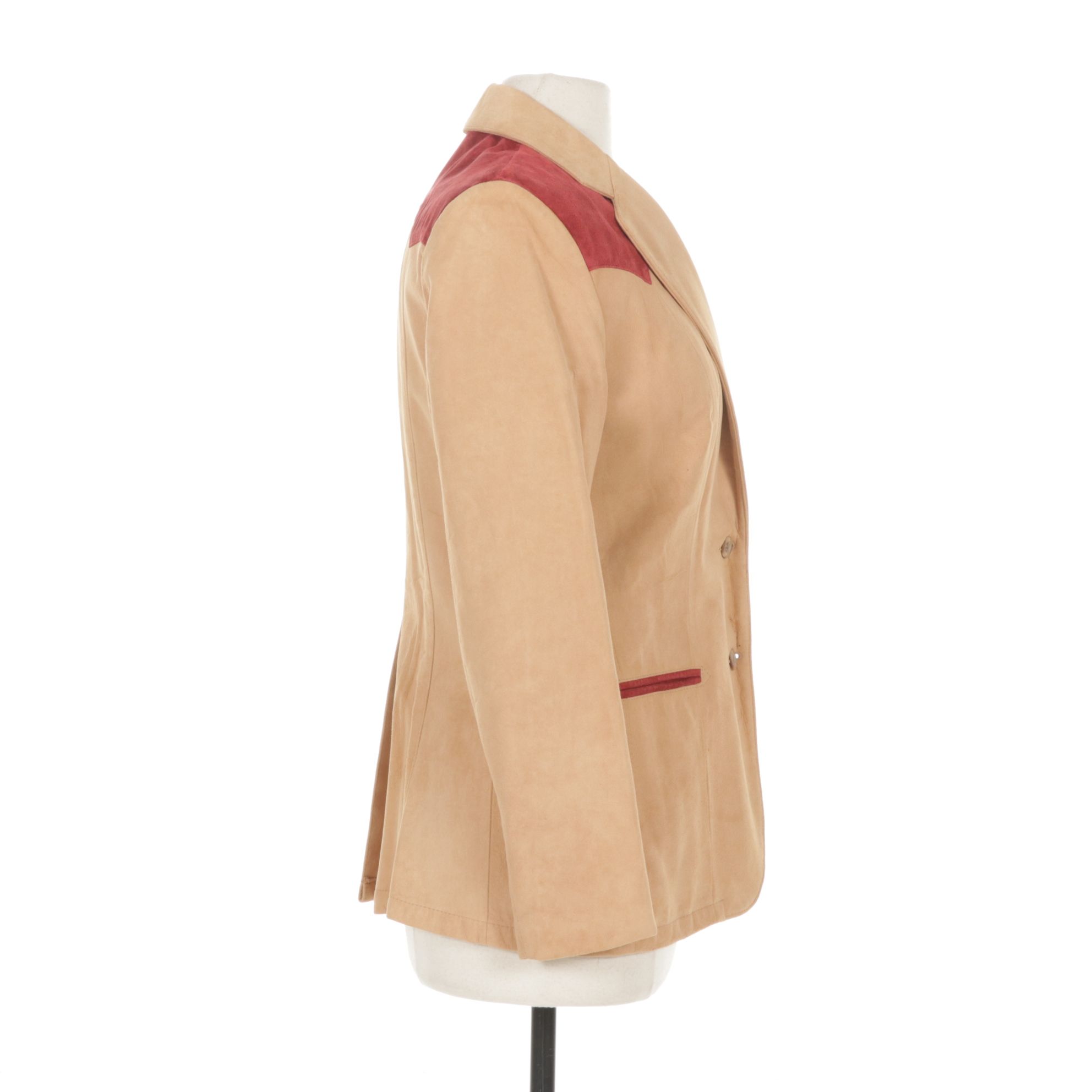 Western Red and Tan Suede Blazer by Remy Leather Fashions, Women's Size 12