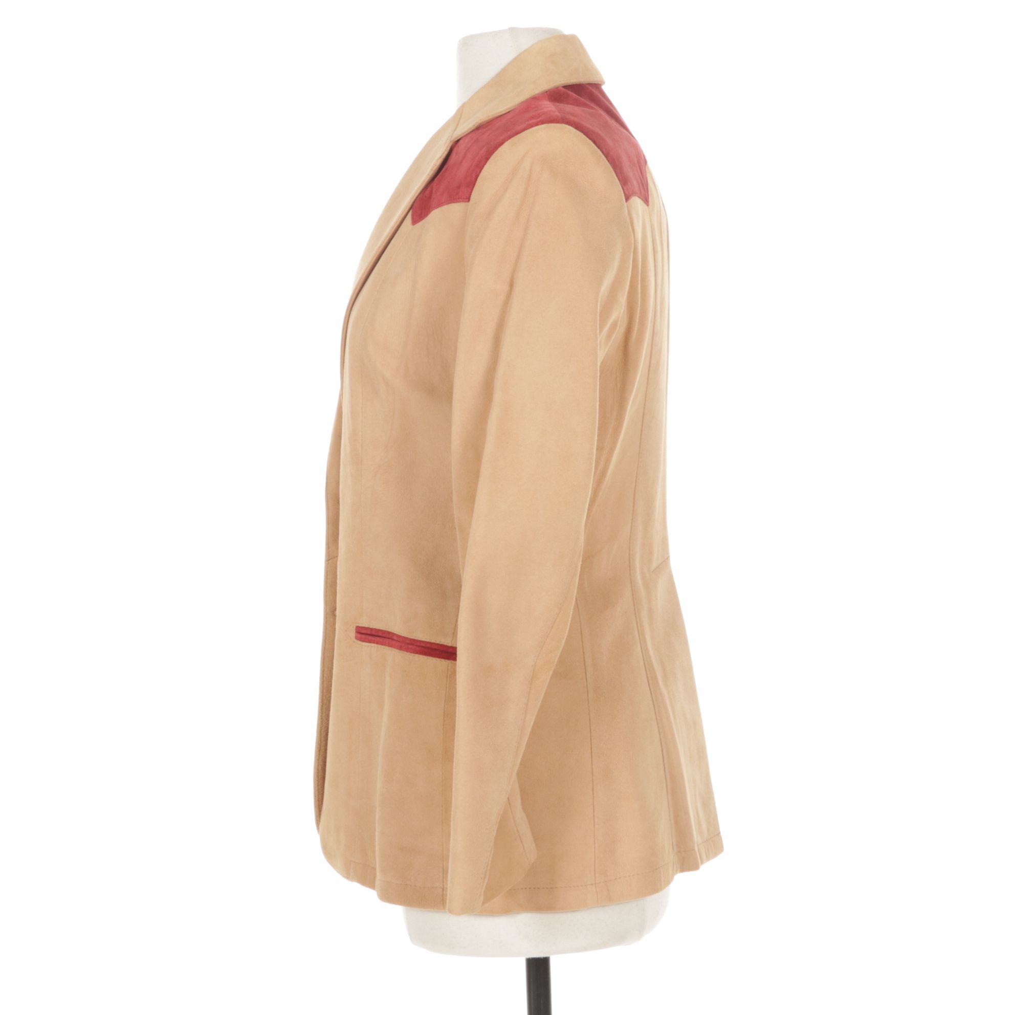 Western Red and Tan Suede Blazer by Remy Leather Fashions, Women's Size 12