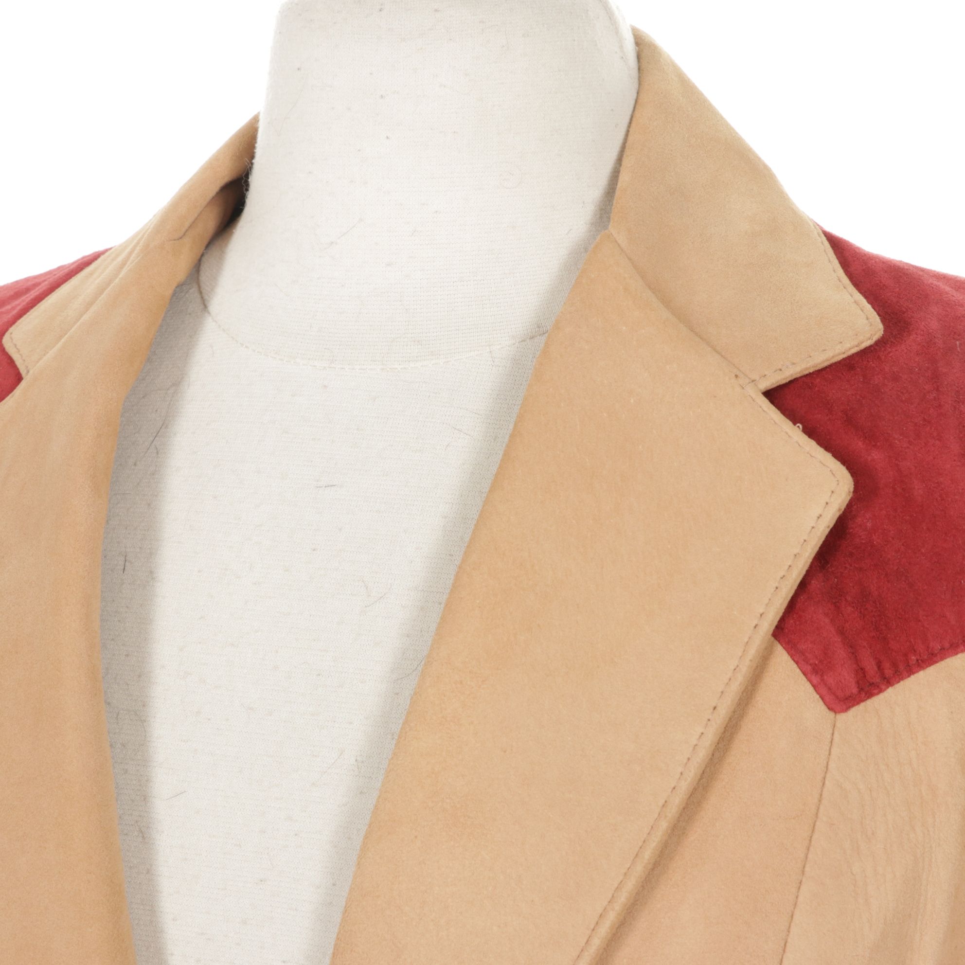 Western Red and Tan Suede Blazer by Remy Leather Fashions, Women's Size 12