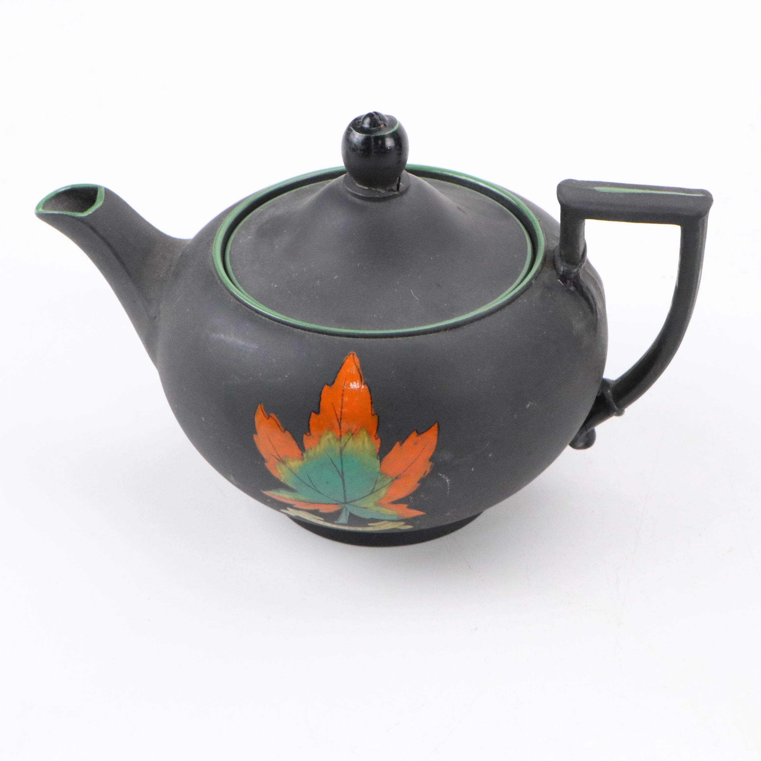 Wedgwood Terracotta on Black Jasperware and Quebec Black Basalt Teapots