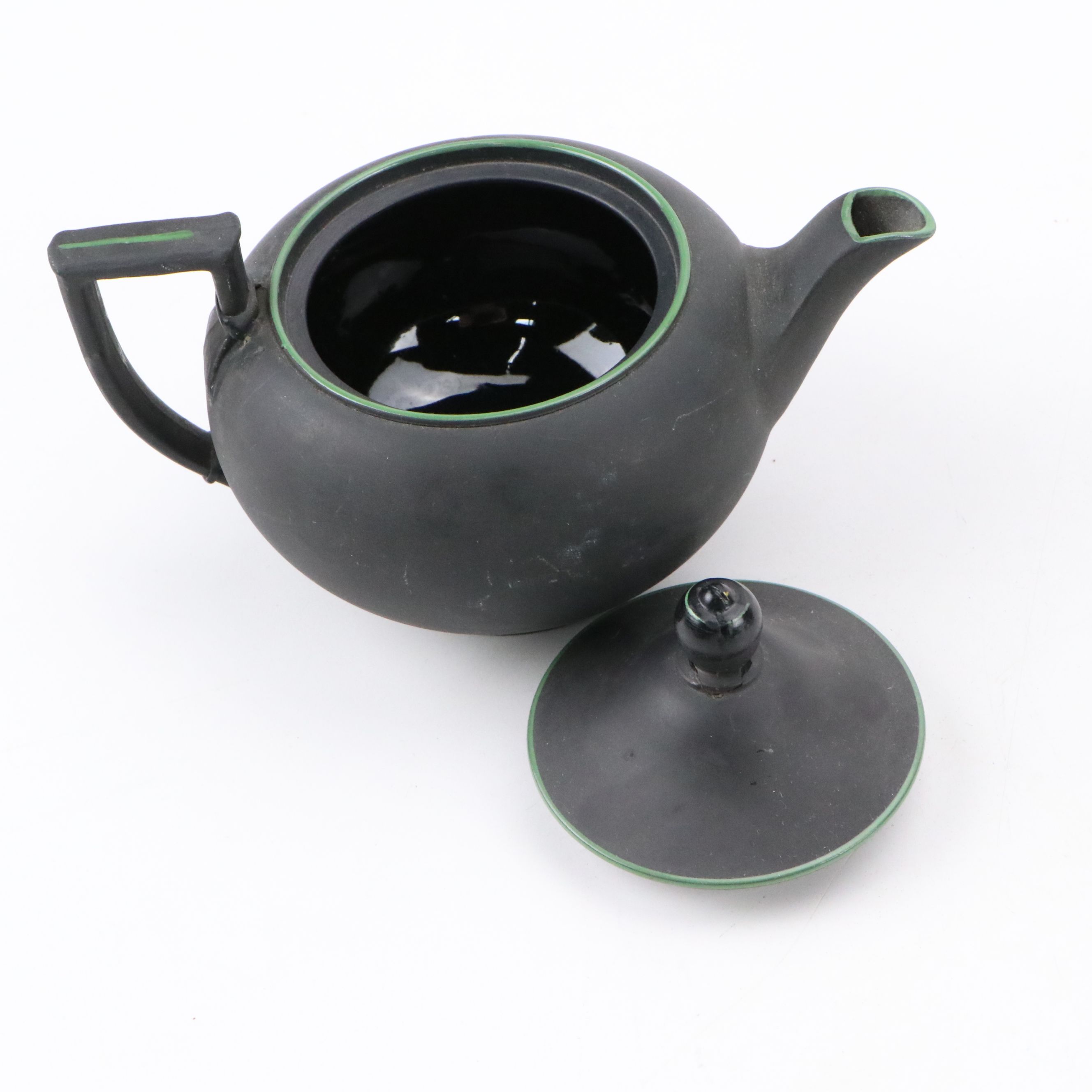 Wedgwood Terracotta on Black Jasperware and Quebec Black Basalt Teapots