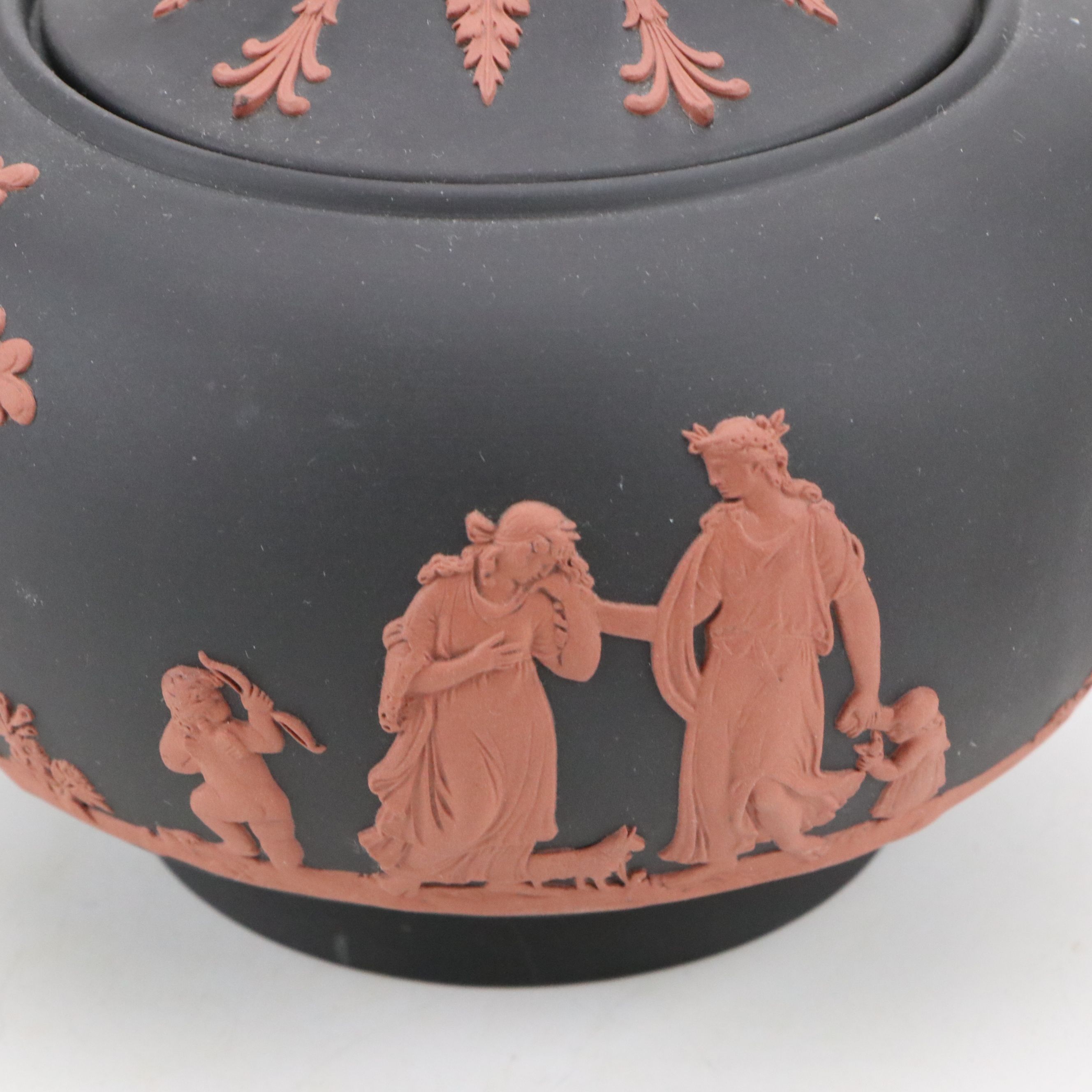 Wedgwood Terracotta on Black Jasperware and Quebec Black Basalt Teapots