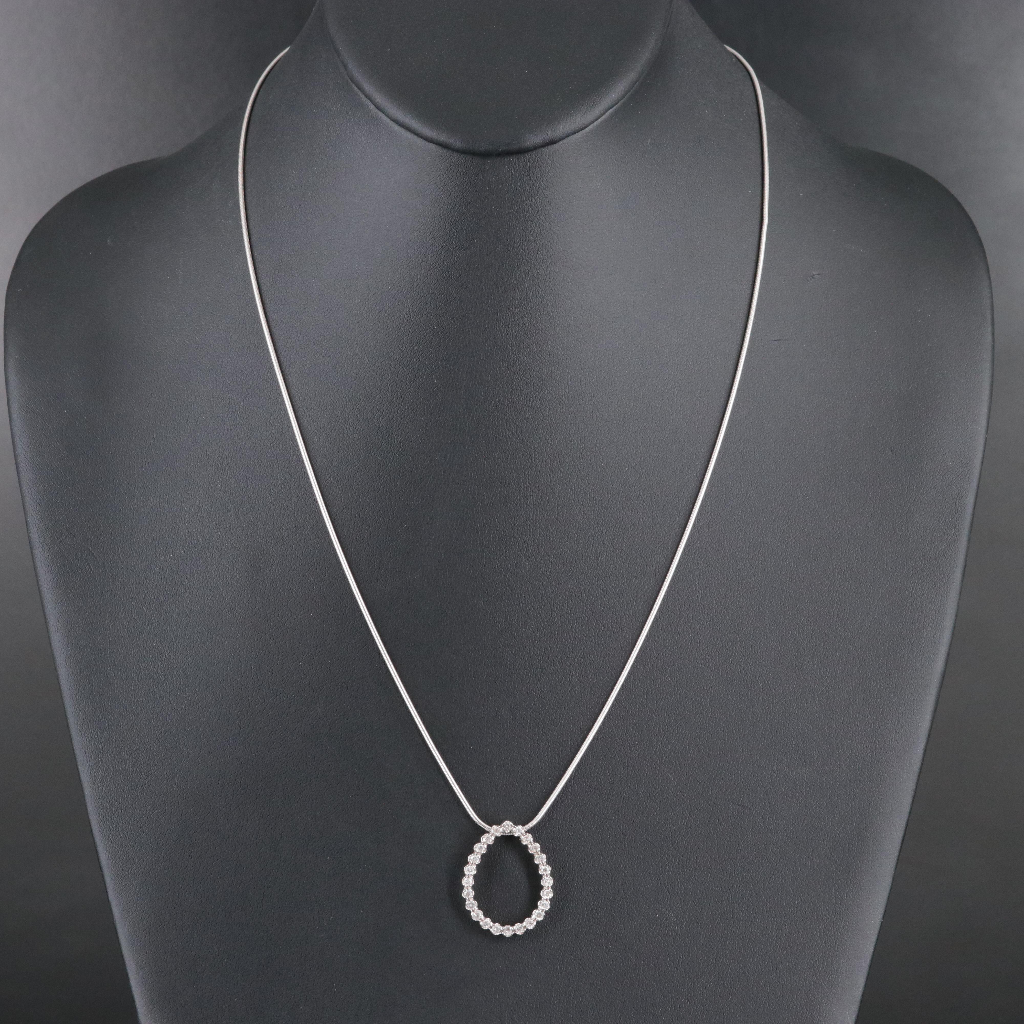 10K 0.48 CTW Diamond Pendant on 14K Snake Chain Necklace