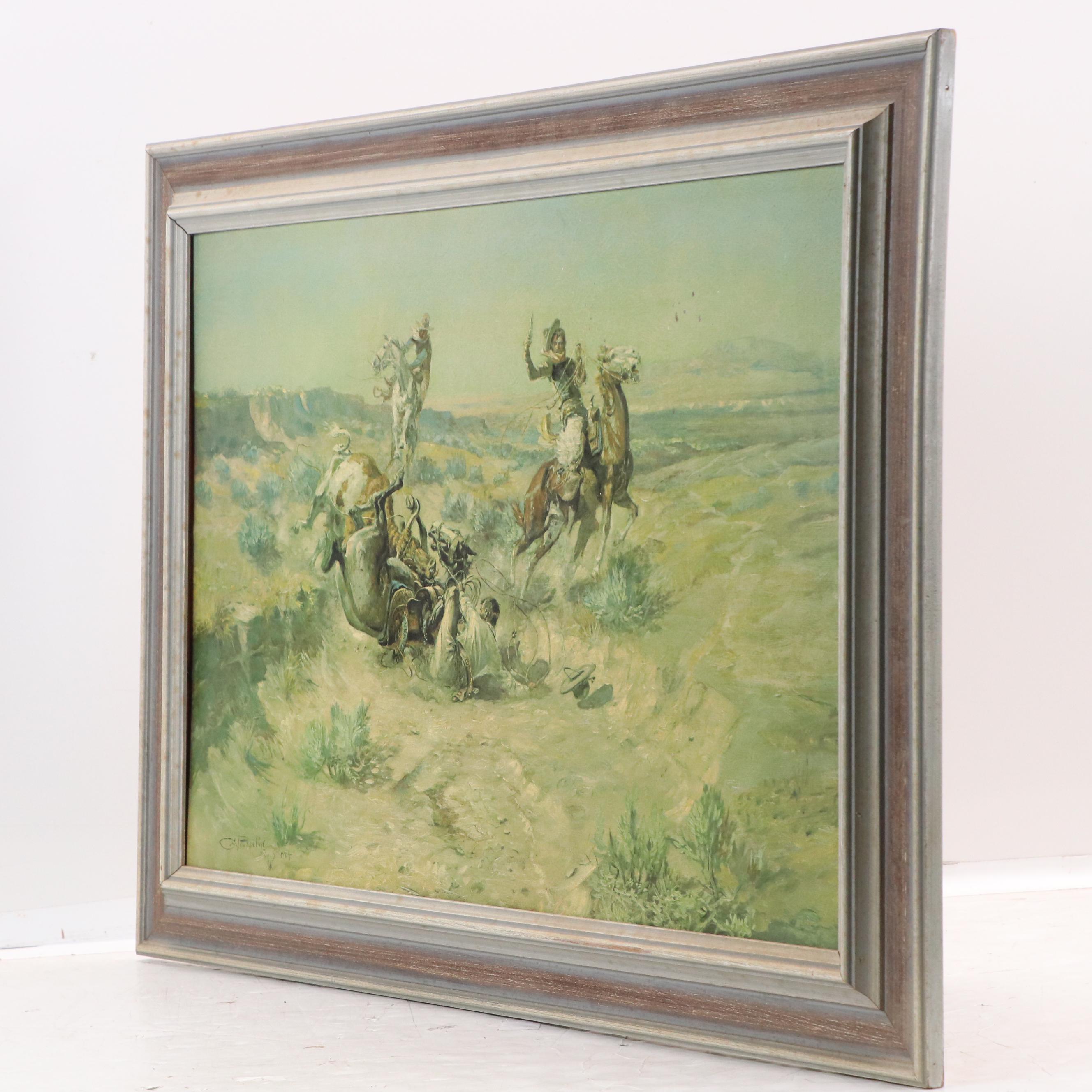 Giclée After Charles M. Russell "The Broken Rope"