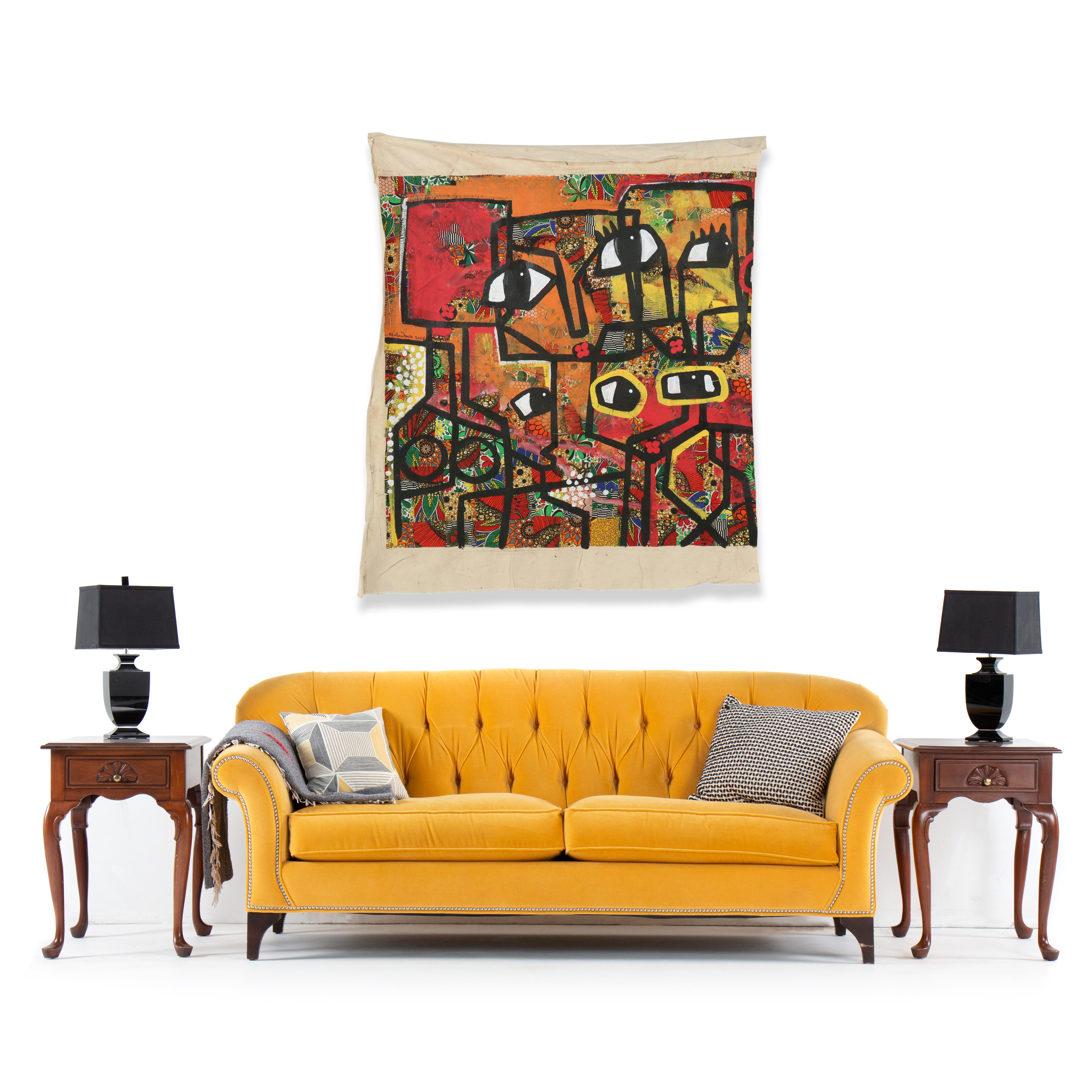 Abiola Idowu Stylized Collage Portrait "Genesis of One Love," 2024