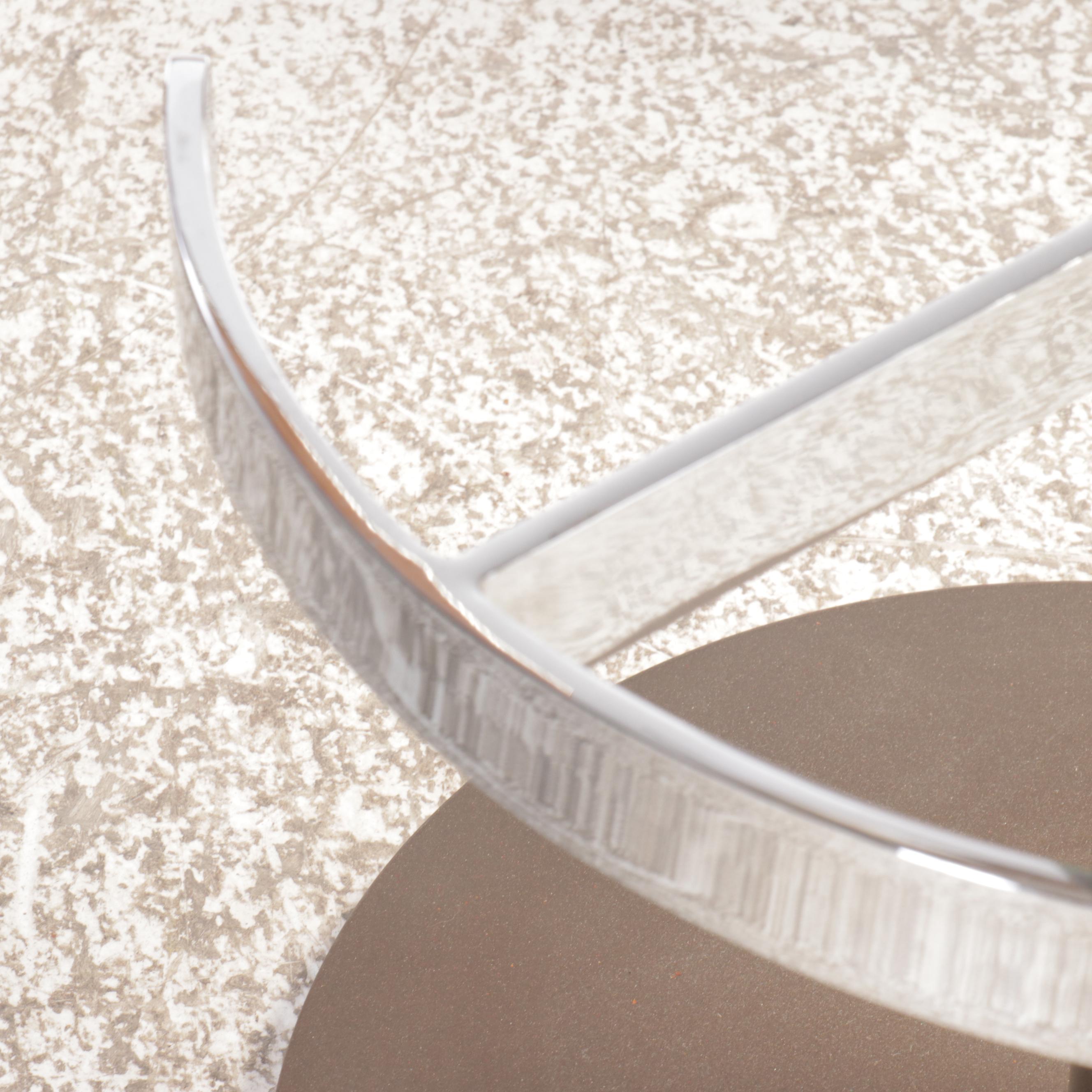 Set of Three Contemporary Fabric Upholstered Metal Swivel Barstools