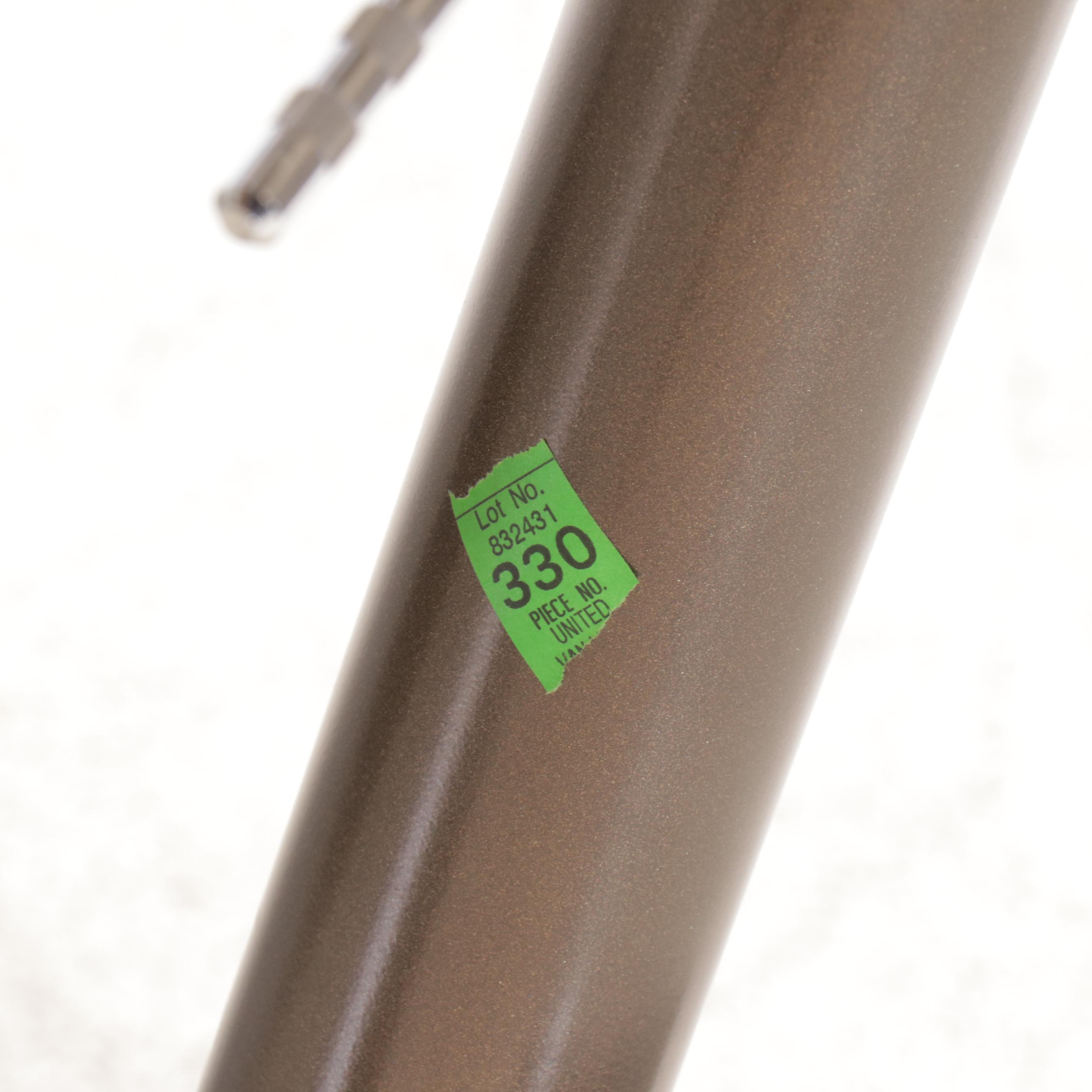 Set of Three Contemporary Fabric Upholstered Metal Swivel Barstools