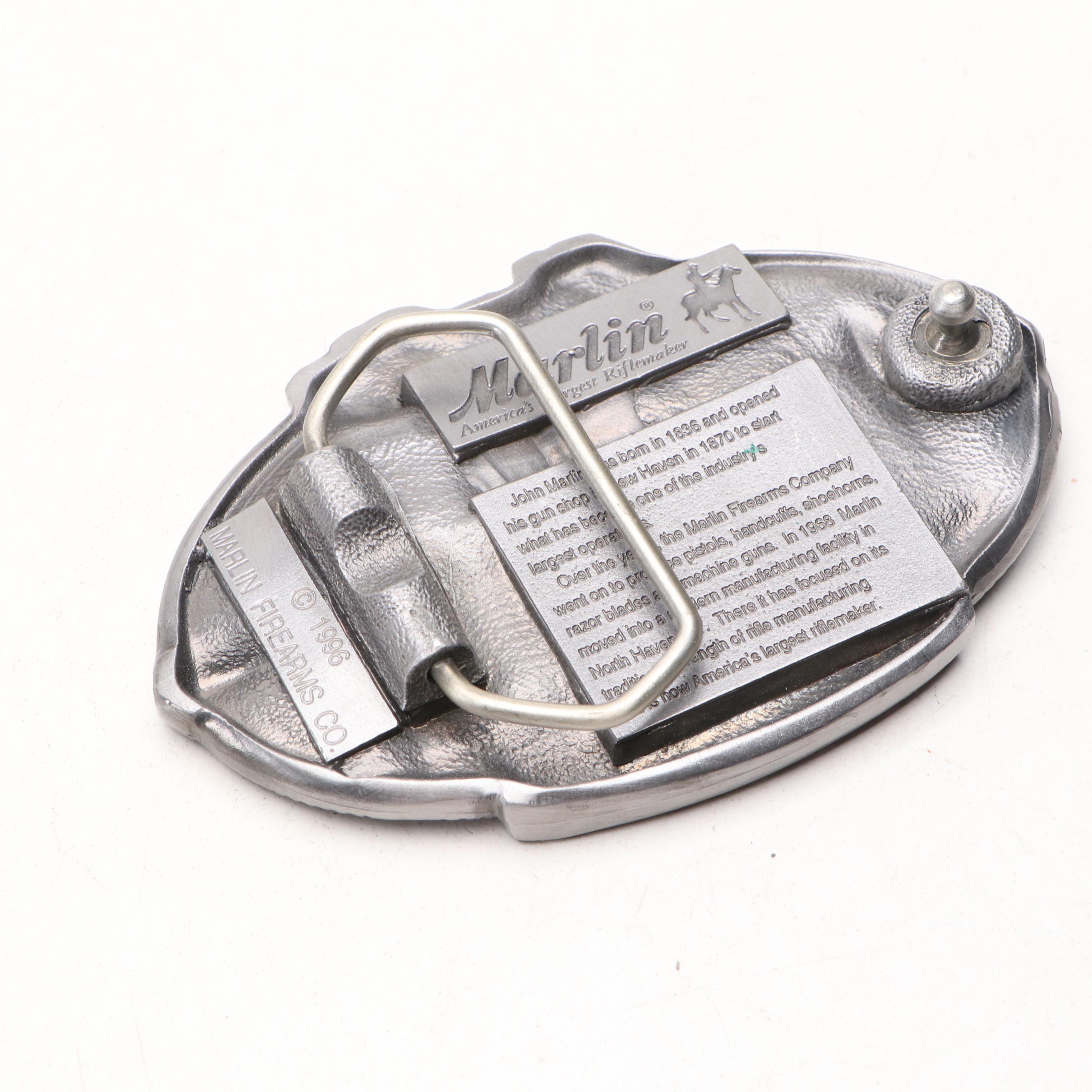 Pair of Cowboy Western Spurs and Marlin Cast Metal Cowboy Belt Buckle