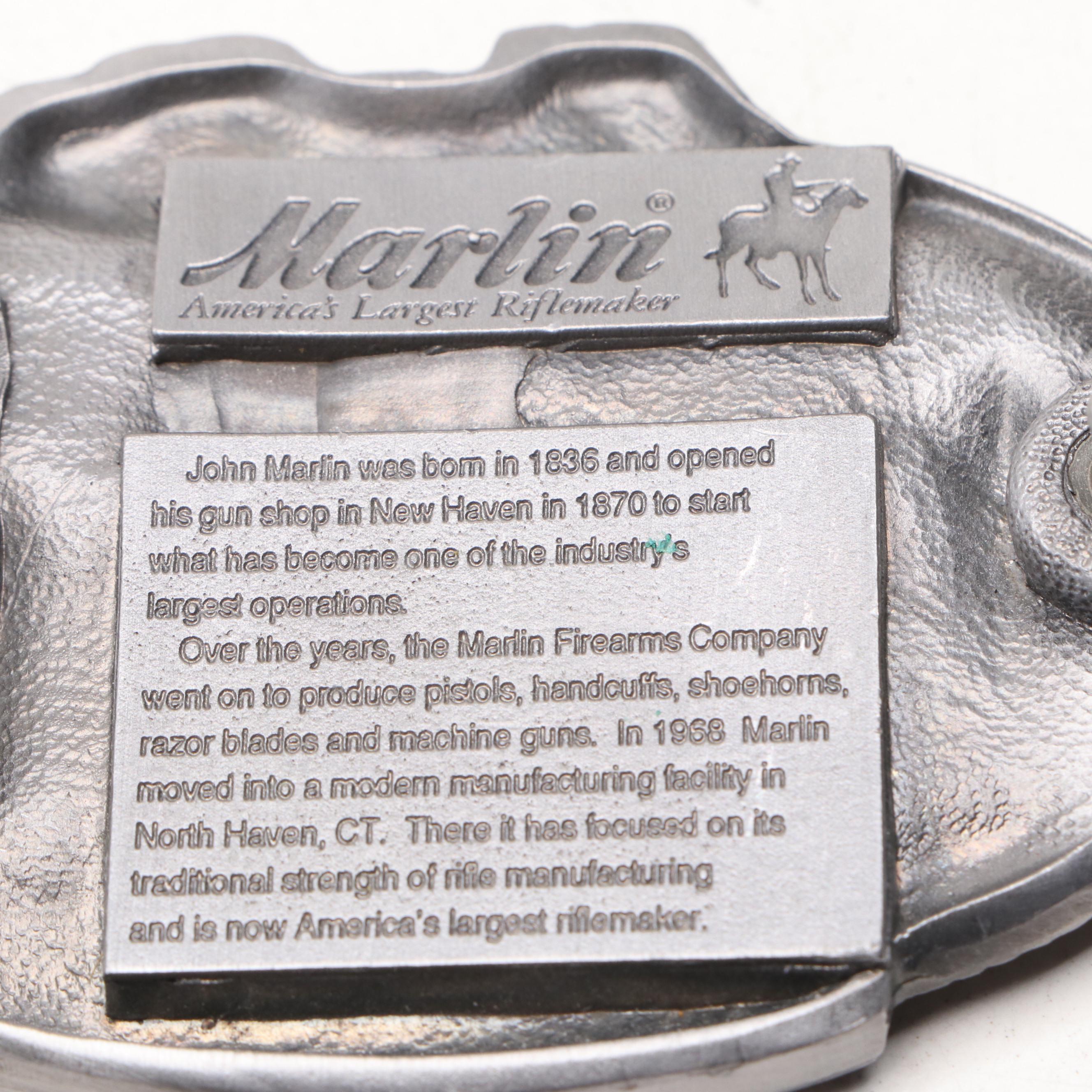 Pair of Cowboy Western Spurs and Marlin Cast Metal Cowboy Belt Buckle