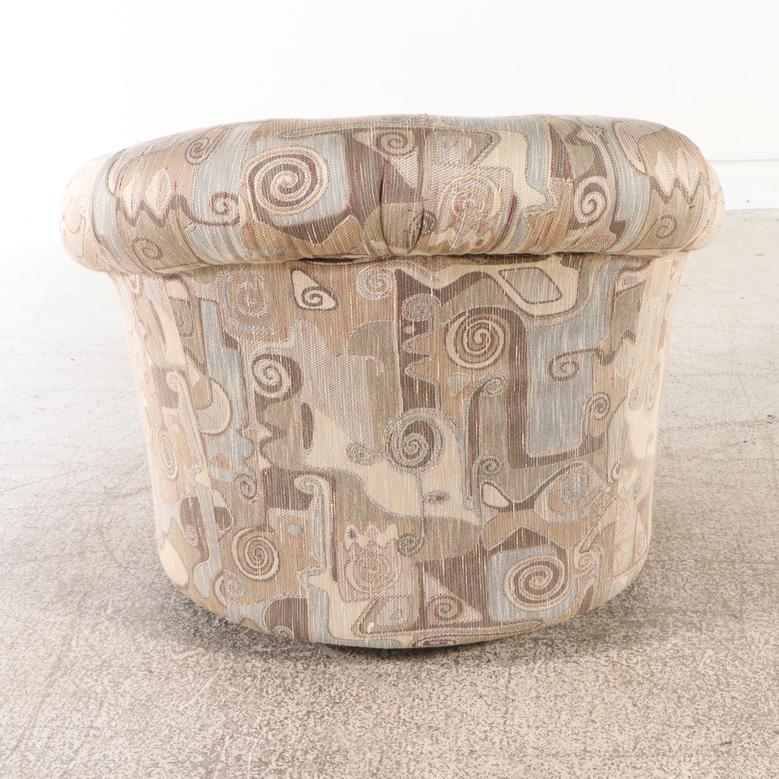 Pair of Precedent by Sherrill Furniture Channel-Tufted Swivel Armchairs