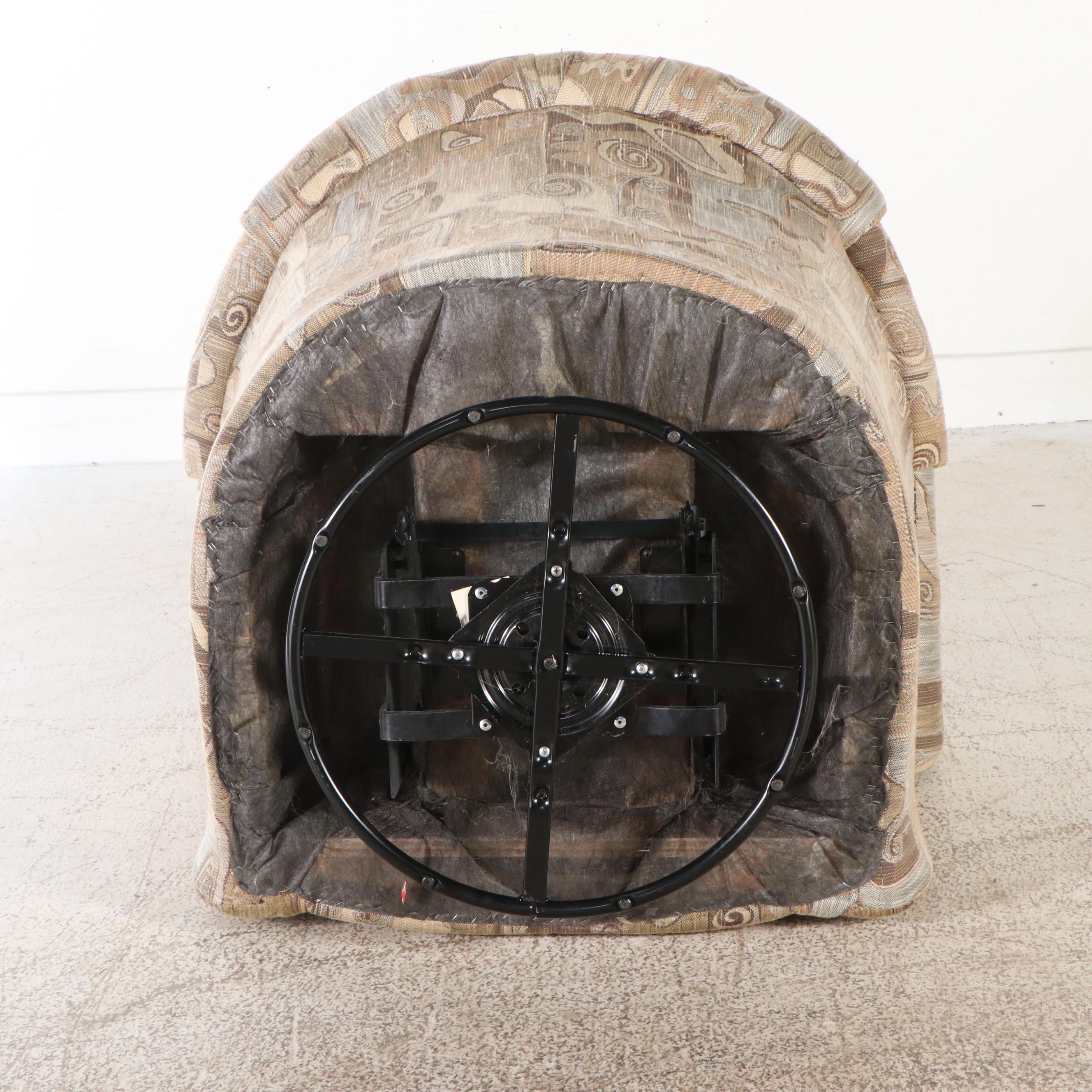 Pair of Precedent by Sherrill Furniture Channel-Tufted Swivel Armchairs