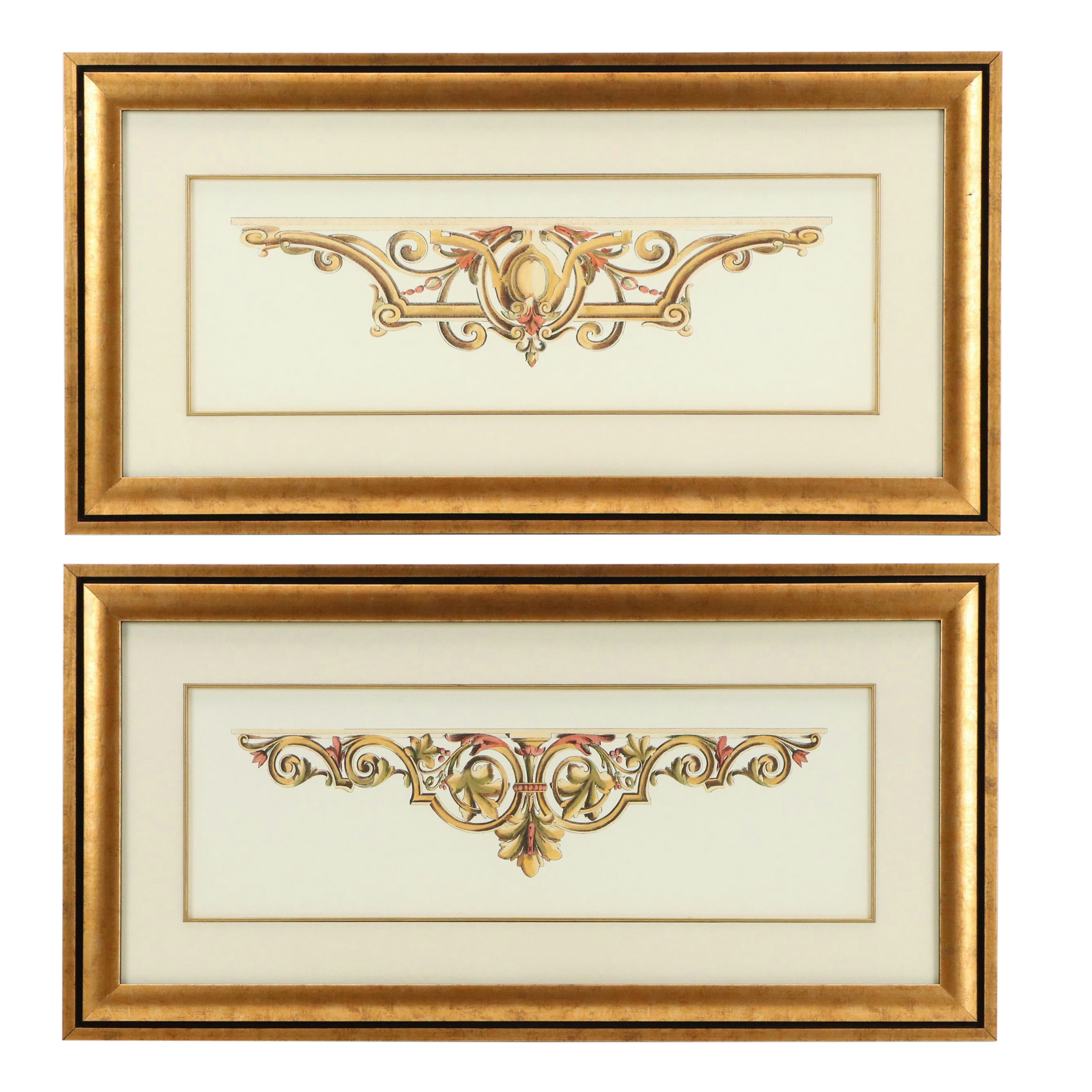 Hand-Colored Collotypes of Architectural Elements