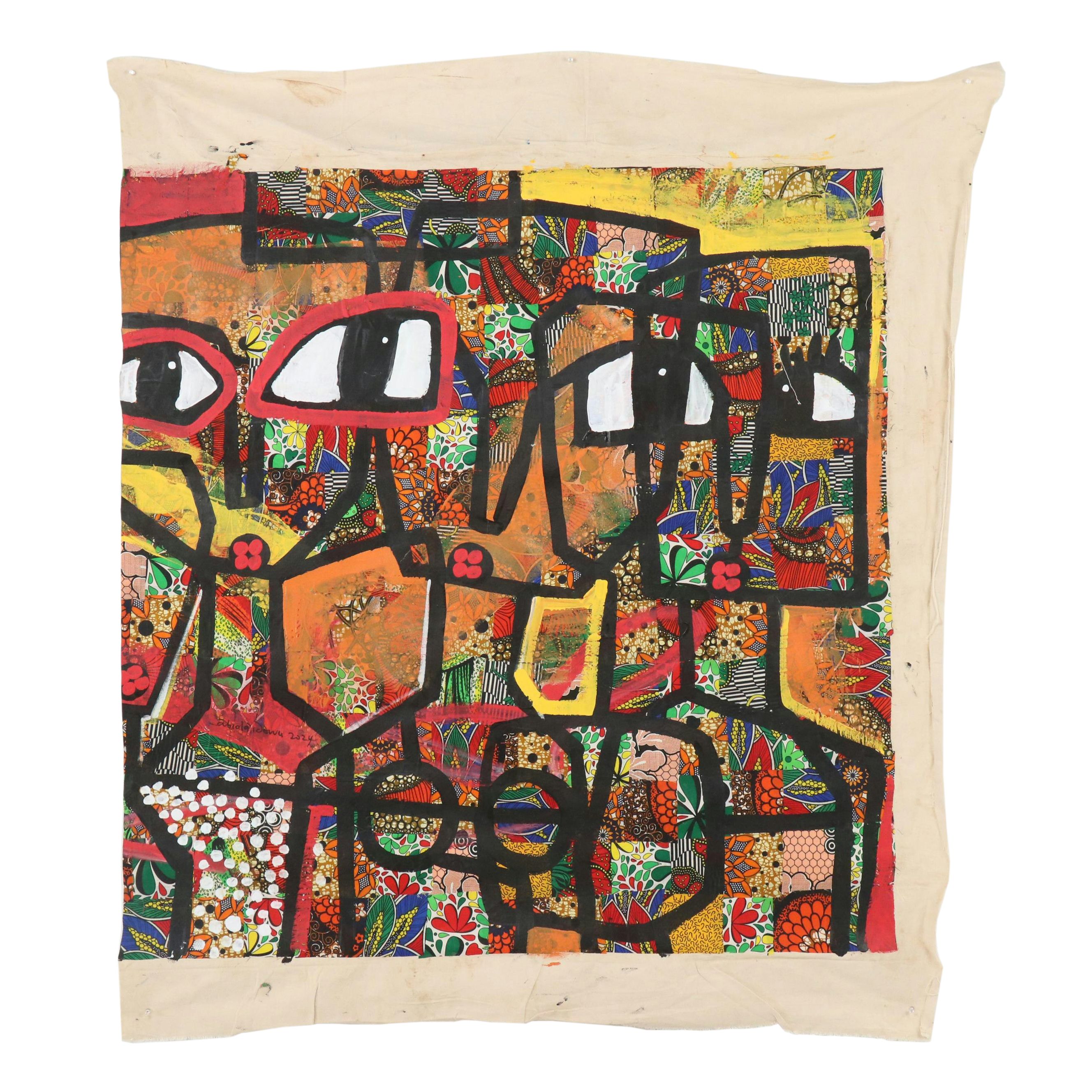 Abiola Idowu Stylized Collage Portrait "Genesis of Affection" 2024