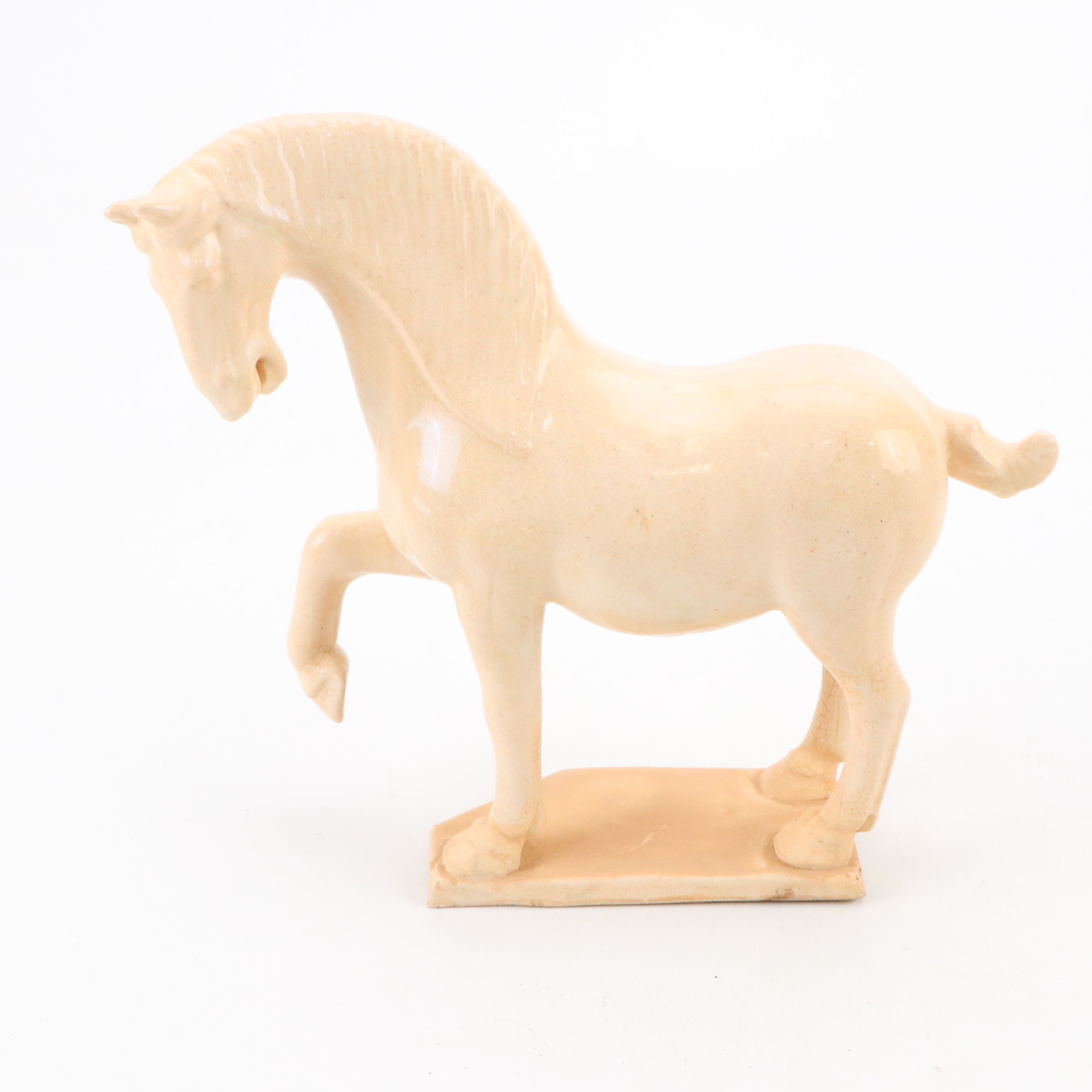 Pair of Chinese Tang Style Ceramic Horses