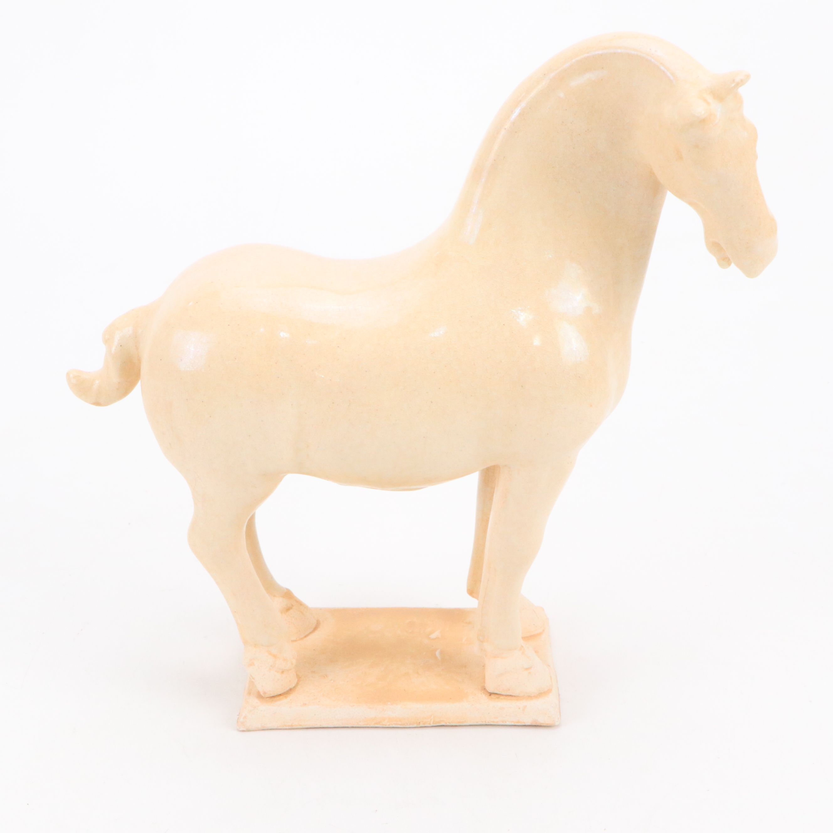 Pair of Chinese Tang Style Ceramic Horses