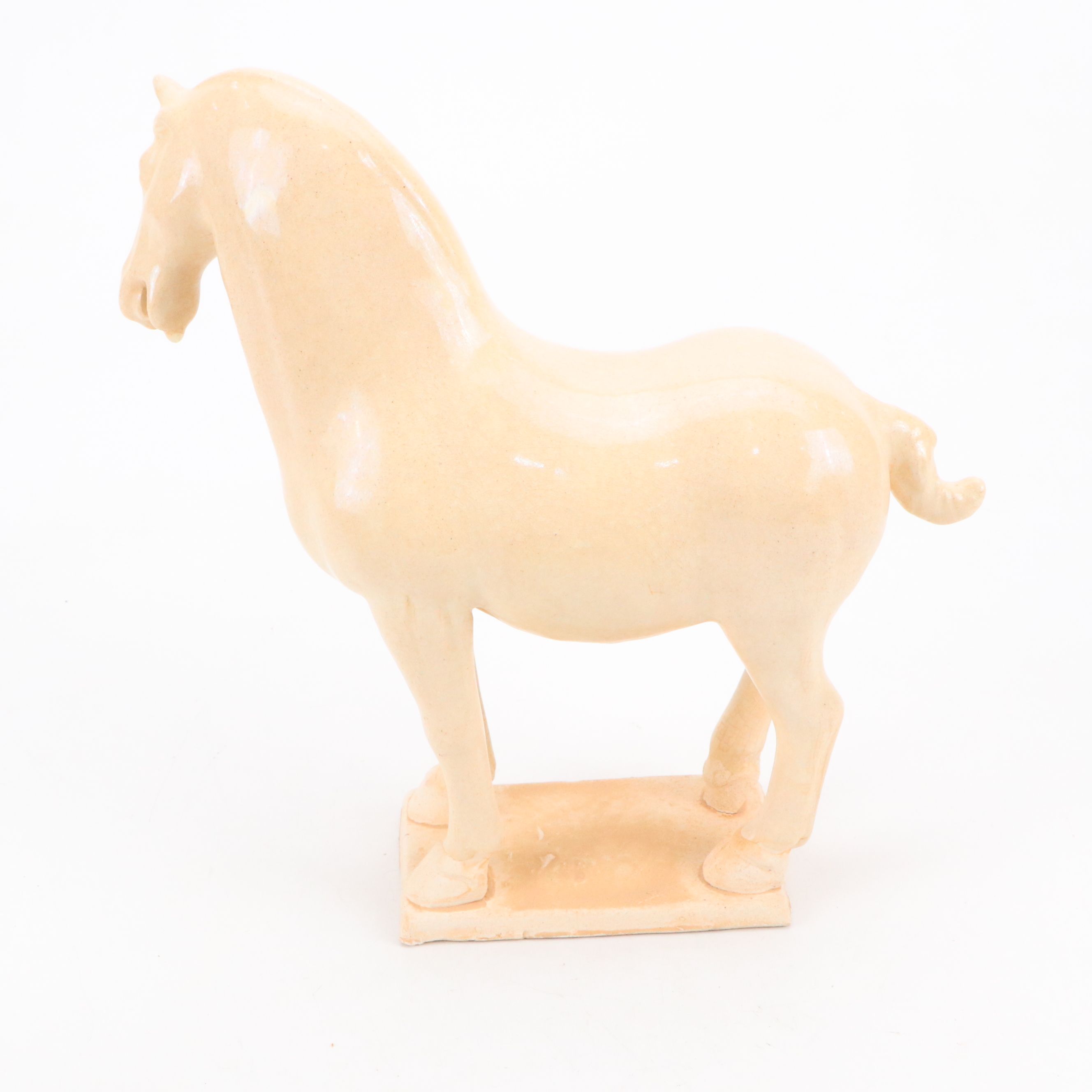 Pair of Chinese Tang Style Ceramic Horses