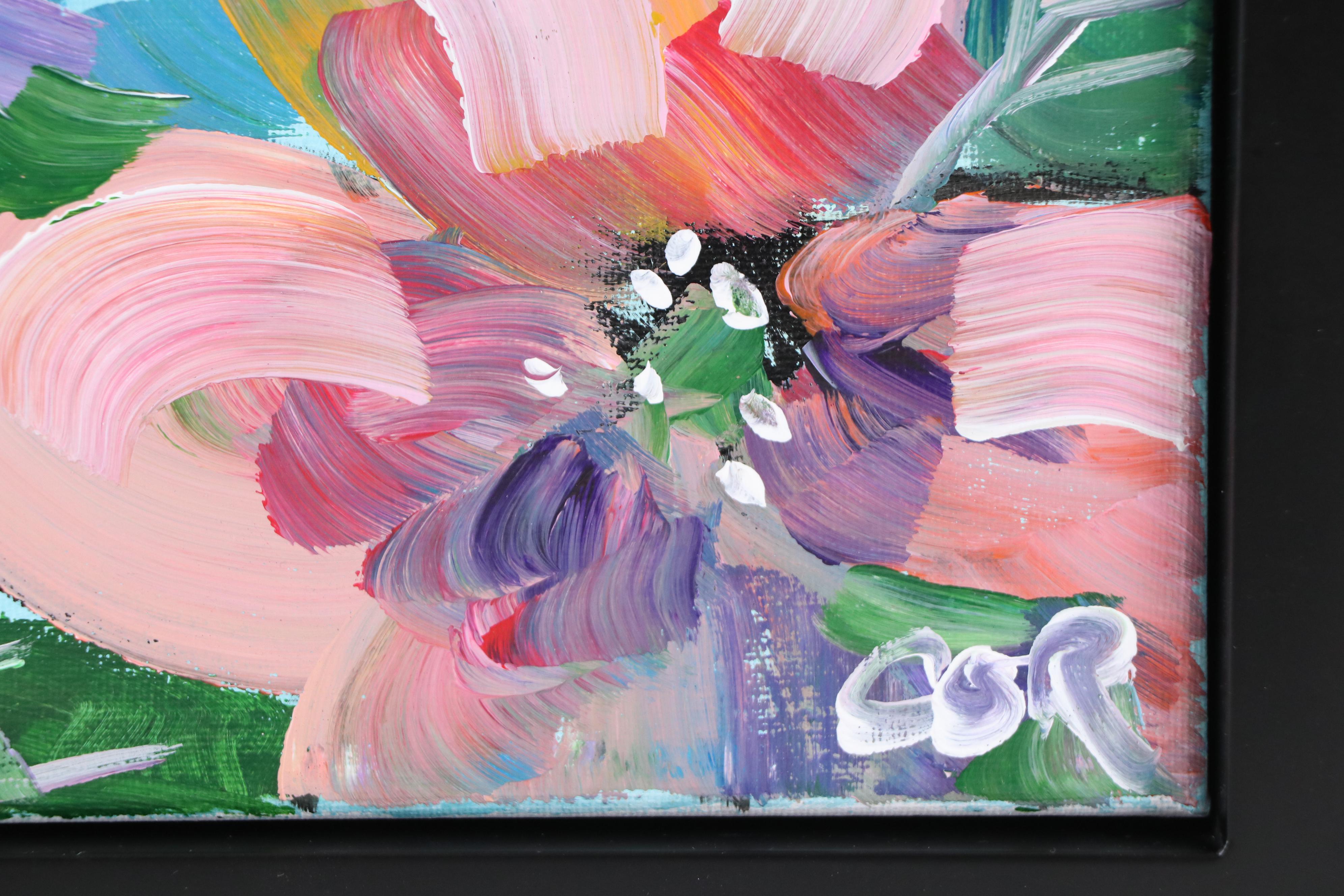 Corbellic Stylized Acrylic Painting with Tropical Flowers, 2025