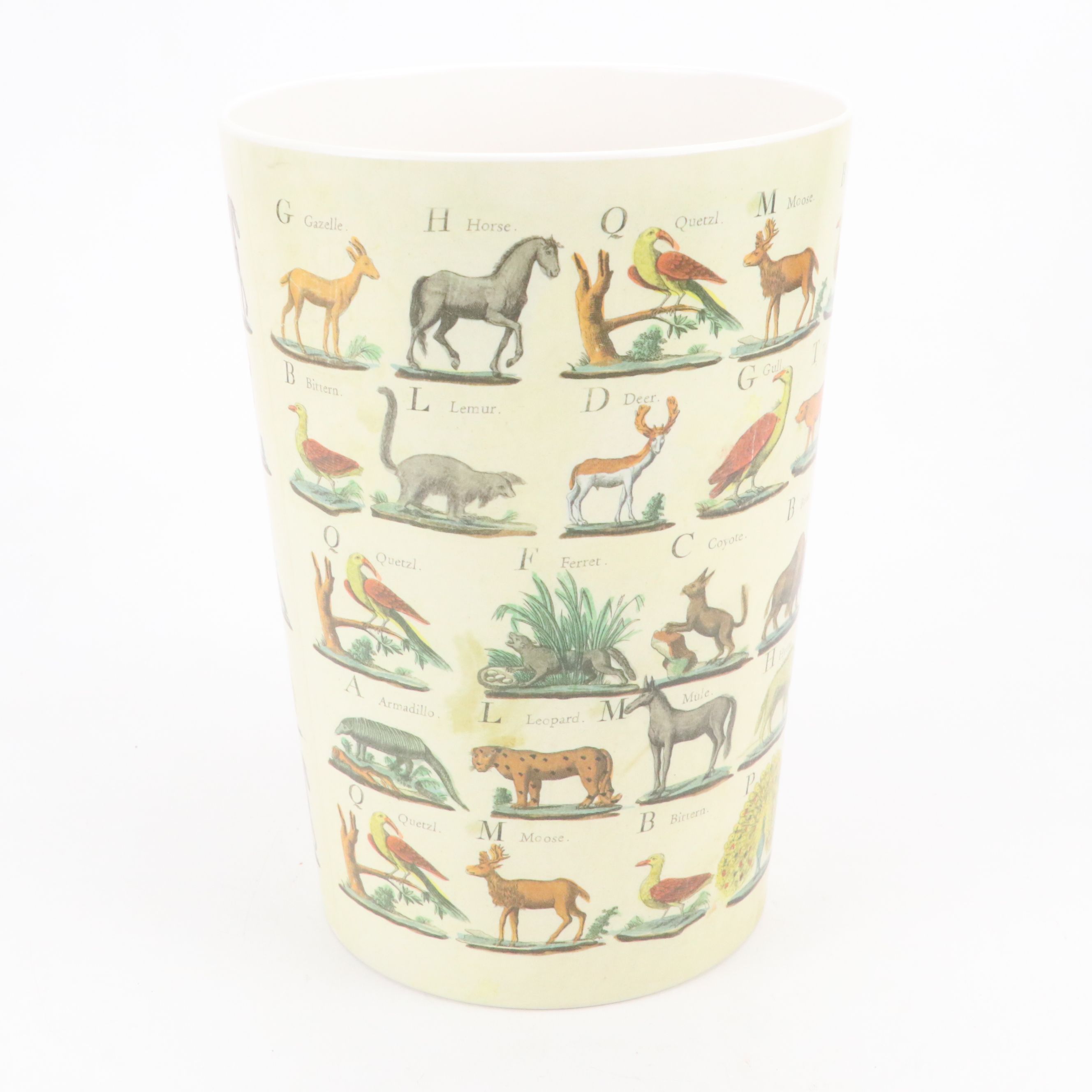 John Derian for Target Melamine Animal Alphabet Print Waste Basket