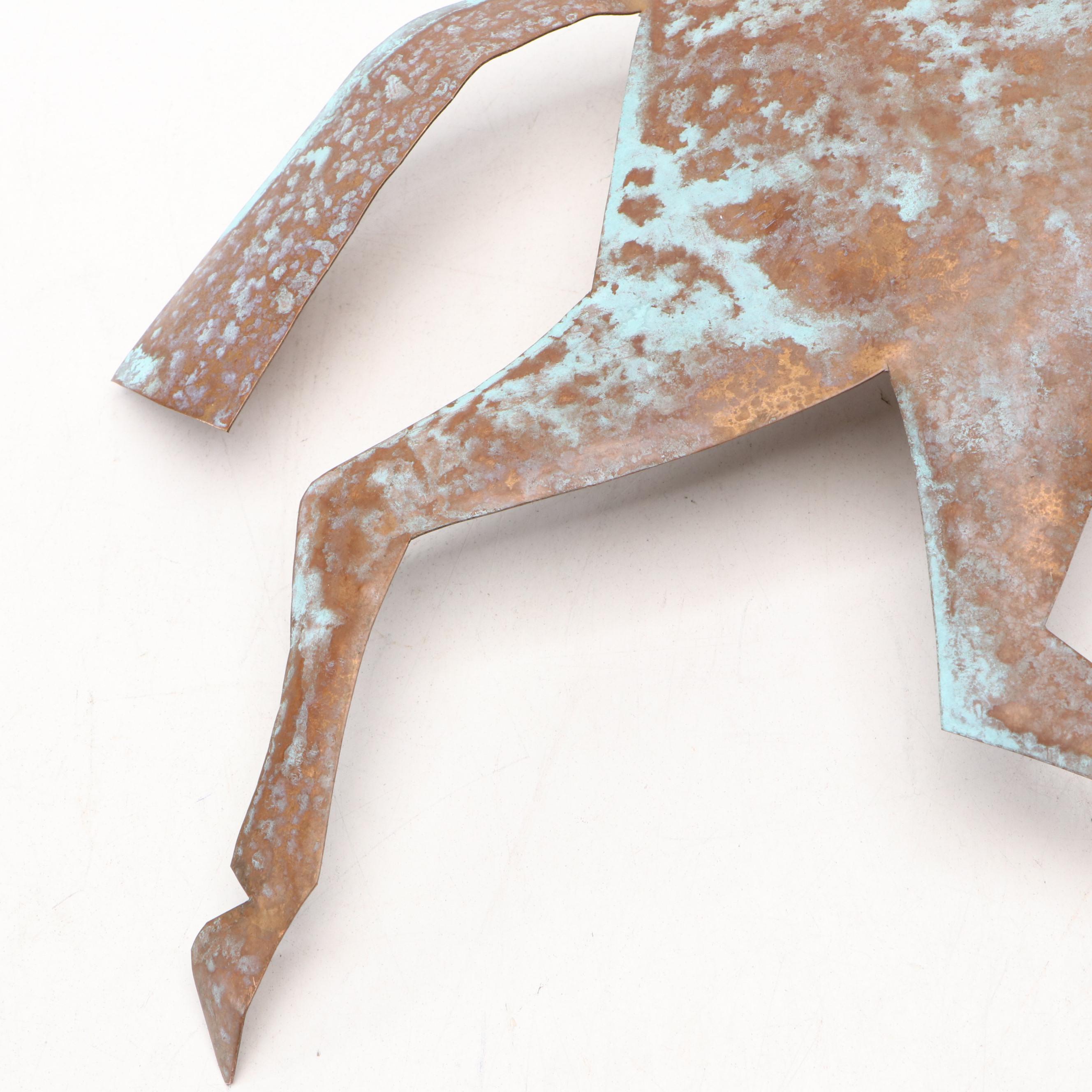 Primitive Patinated Copper Horse Weathervane