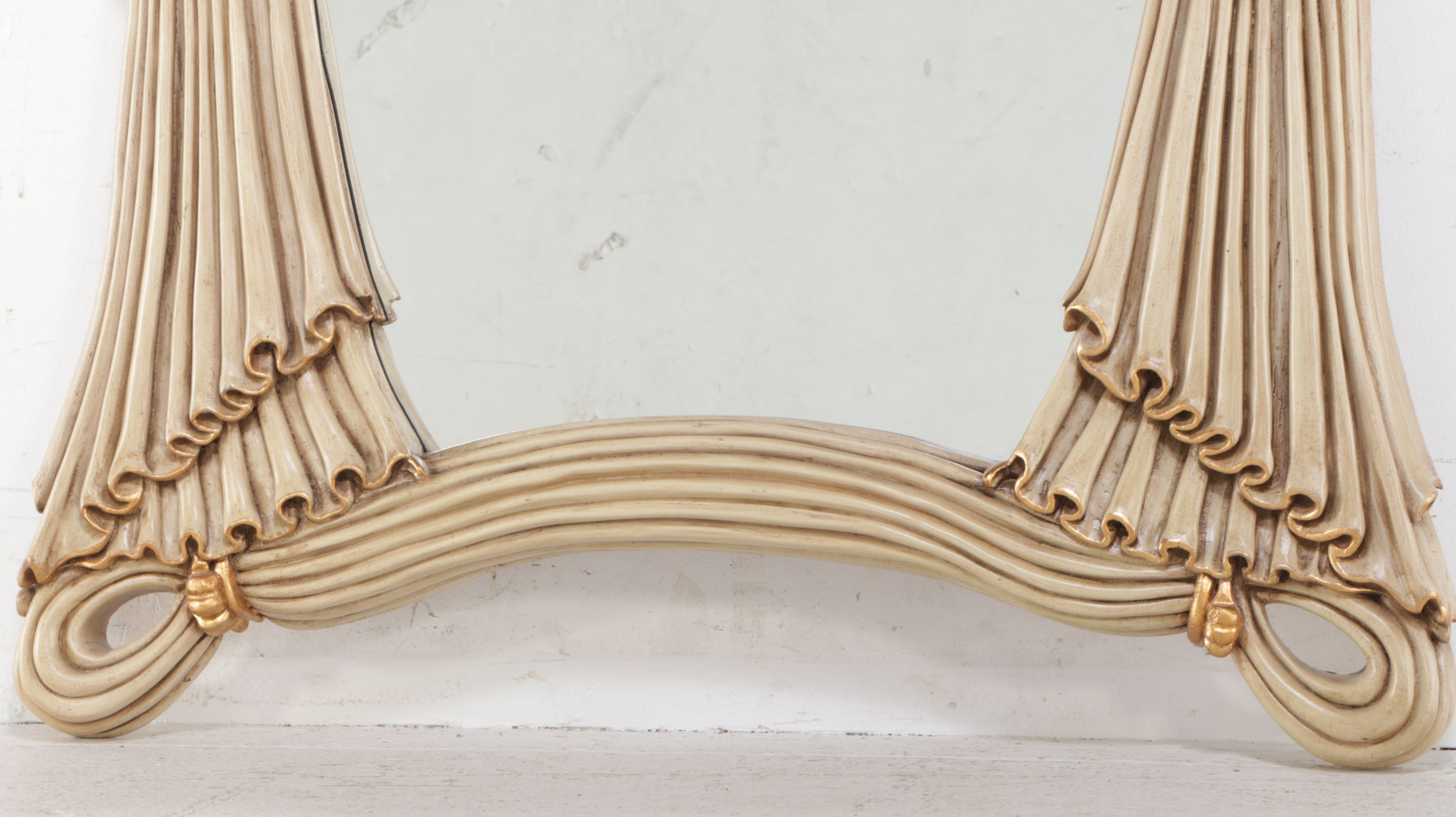 Hollywood Regency Style Draped Swag Wall Mirror, 21st Century