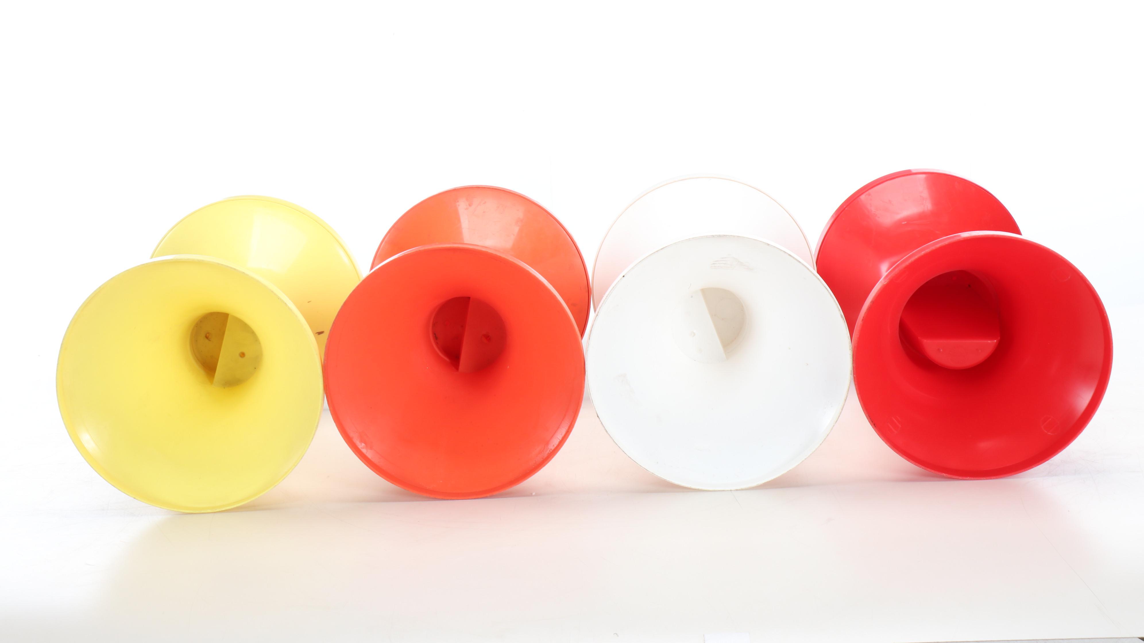 Vintage Plastic Tam Tam Stools After Henry Massonnet