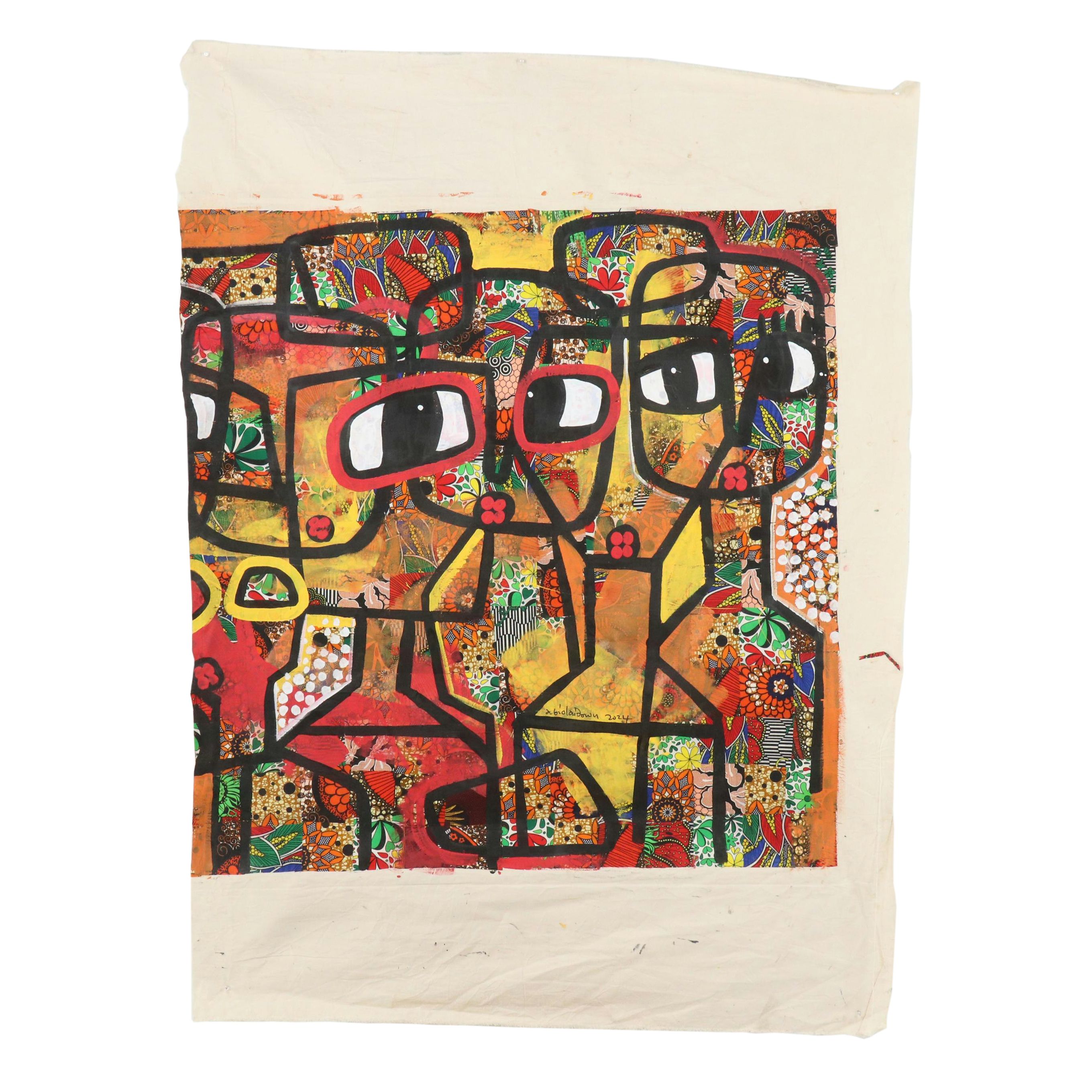 Abiola Idowu Stylized Collage Portrait "Beautiful Community II," 2024