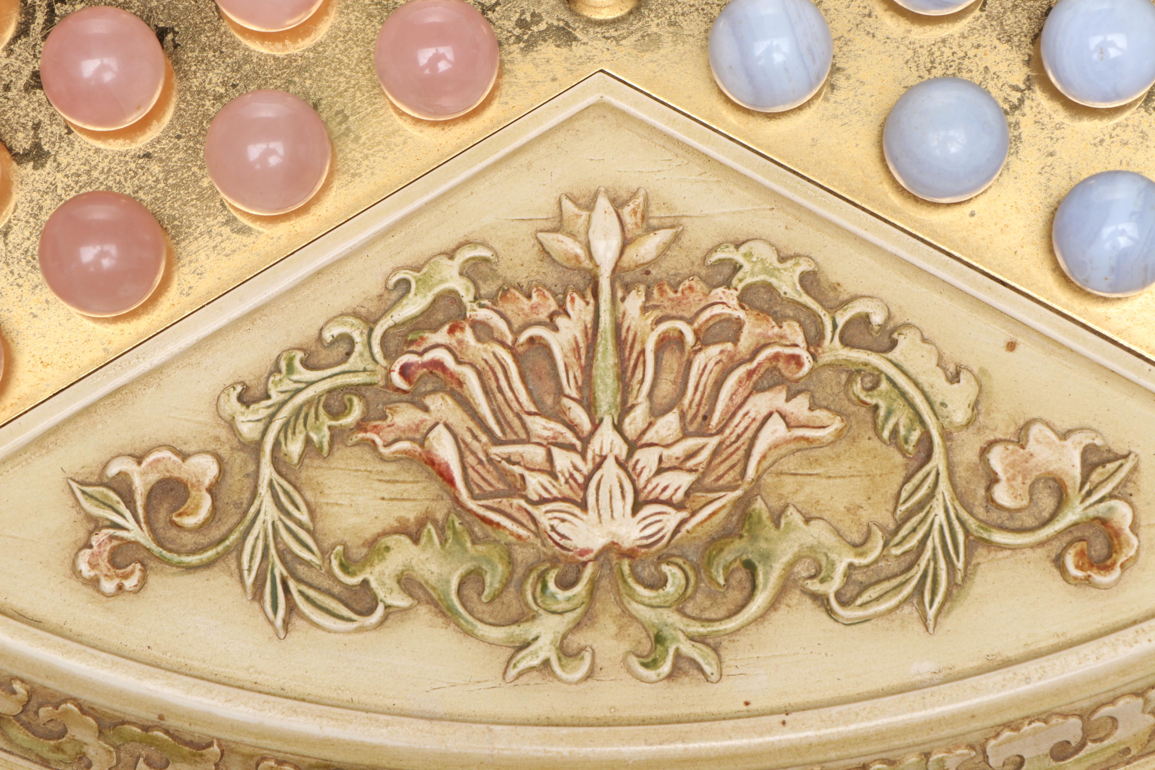 Franklin Mint Resin on Wood Chinese Checkers Board with Stone Marbles