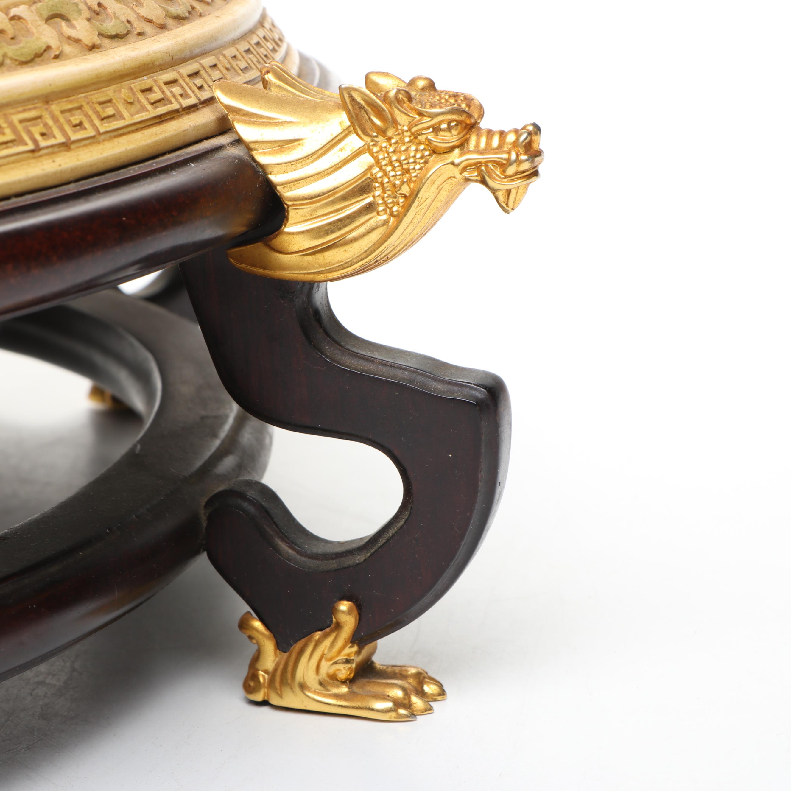 Franklin Mint Resin on Wood Chinese Checkers Board with Stone Marbles