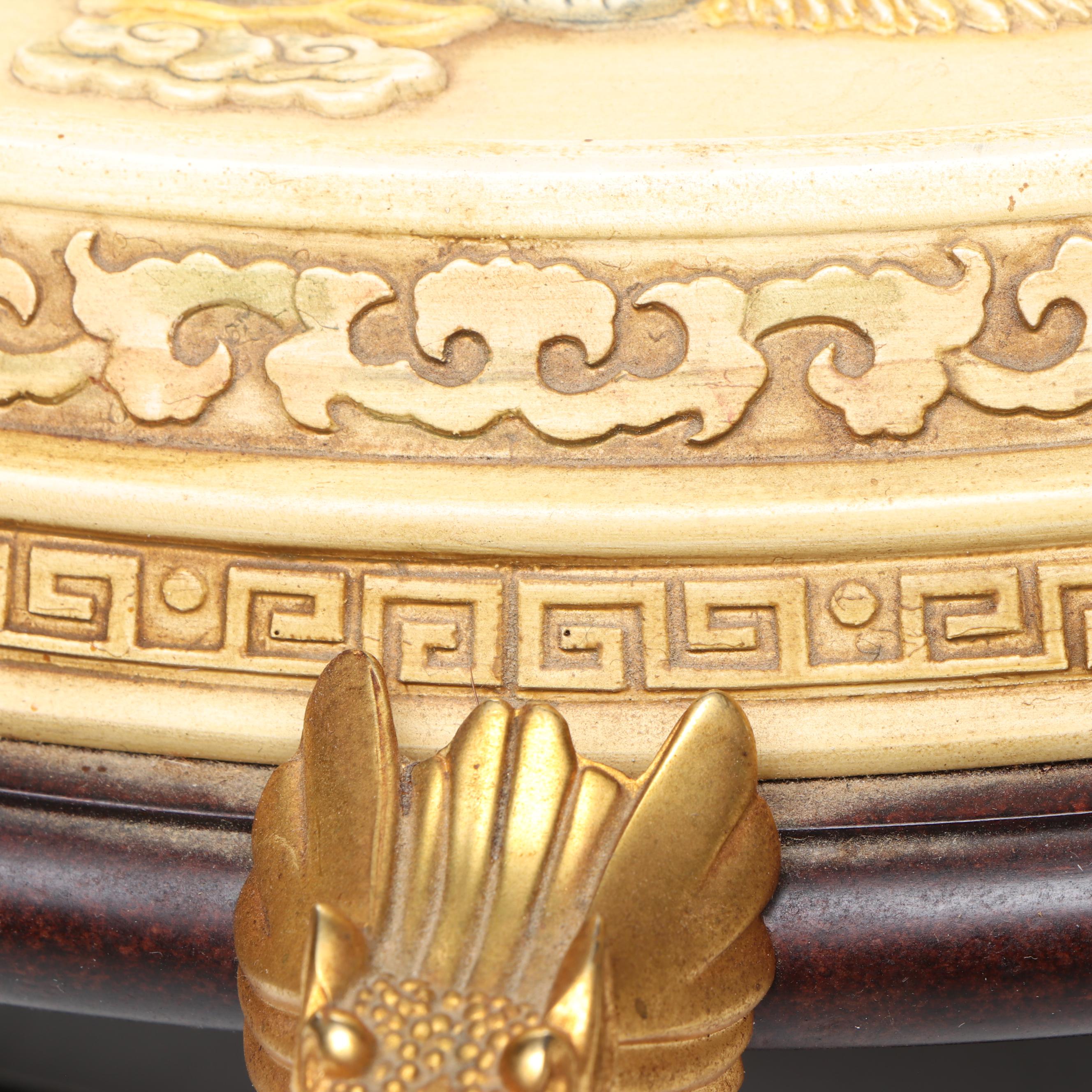 Franklin Mint Resin on Wood Chinese Checkers Board with Stone Marbles